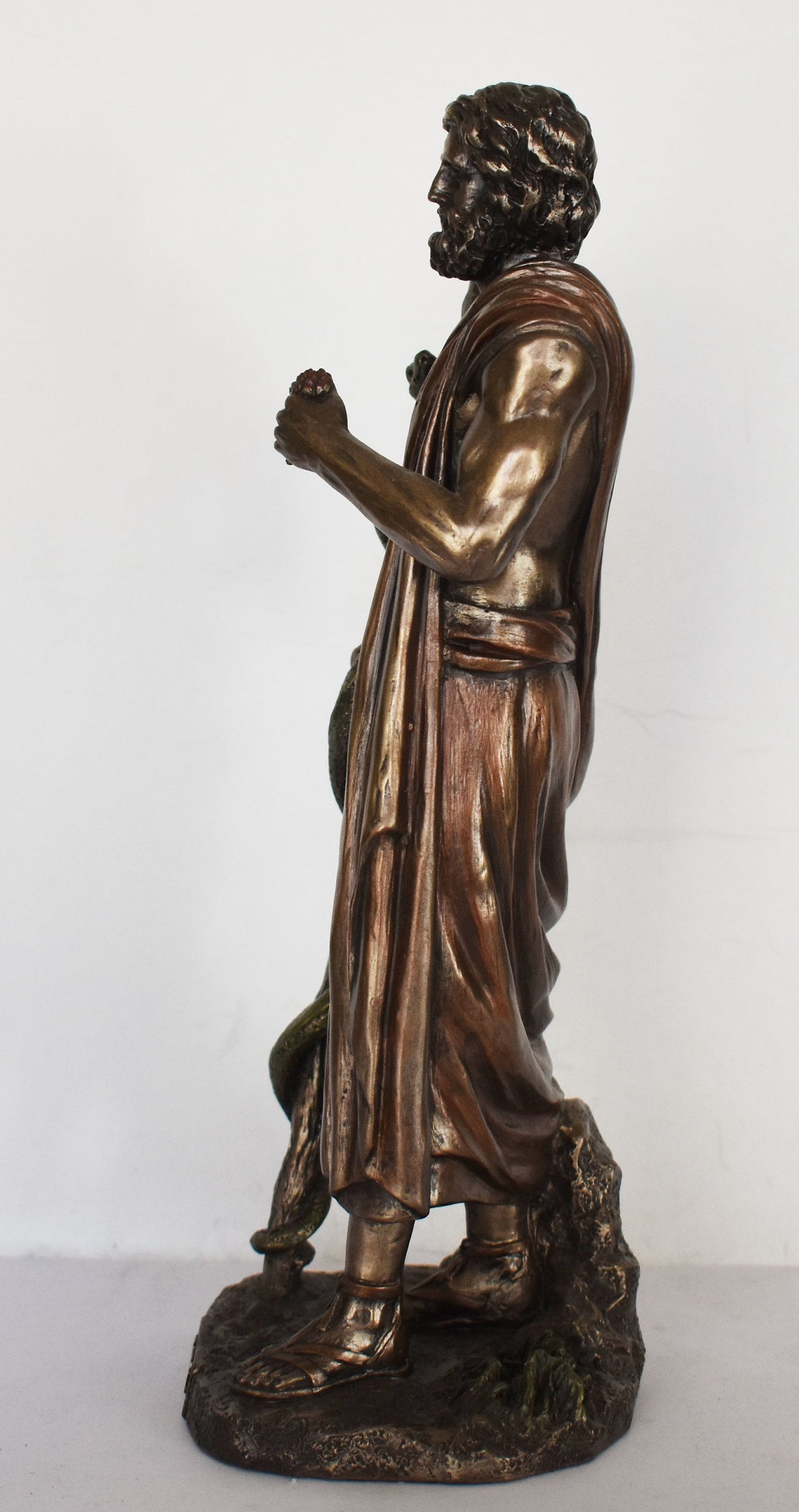 Asclepius - Ancient Hero - Greece - God of Medicine and Doctors - Represents the Healing Aspect of the Medical Arts - Cold Cast Bronze Resin