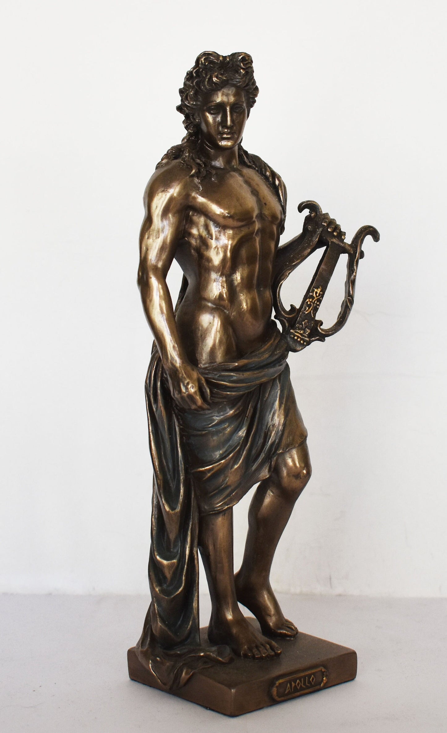 Apollo - Greek Roman God of the prophecy and oracles, music, song and poetry, archery, healing, plague and disease - Cold Cast Bronze Resin