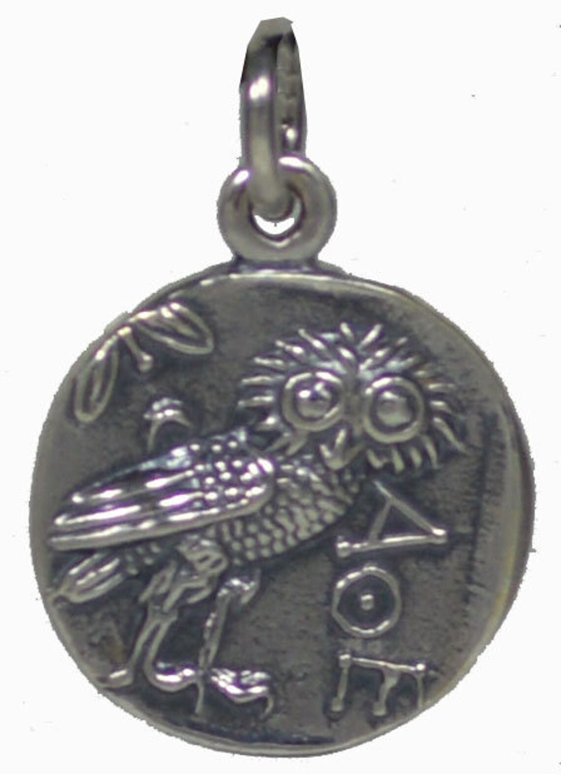 Athena Minerva Greek Roman Goddess of Wisdom - Owl - Tetradrachm 431-413 BC - Meander Design - Coin Pendant - 925 Sterling Silver
