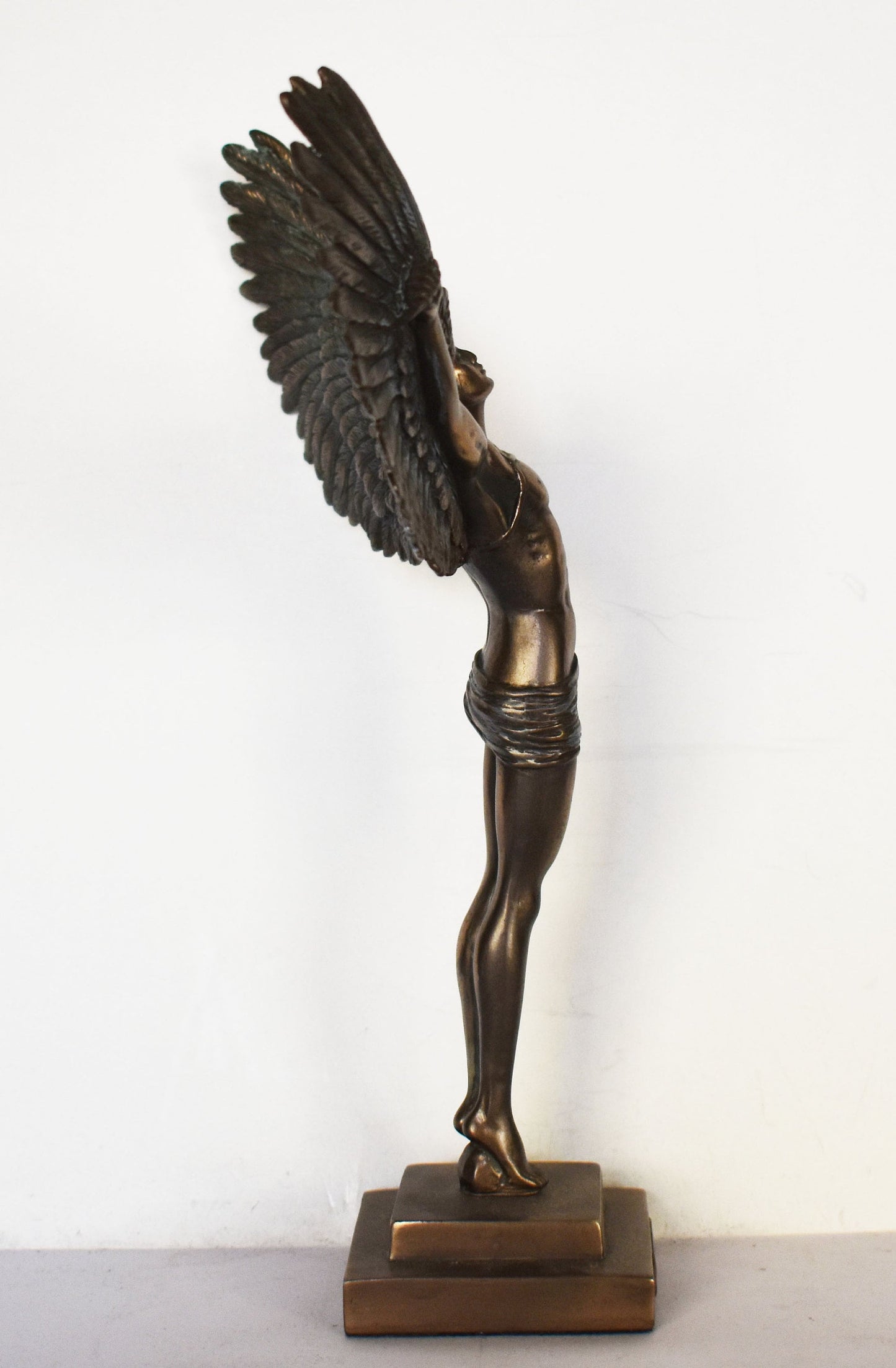 Icarus - Son of Daedalus - Escape from Crete with Wings from Wax and Drowned - Don't Fly Too Close to the Sun - Cold Cast Bronze Resin