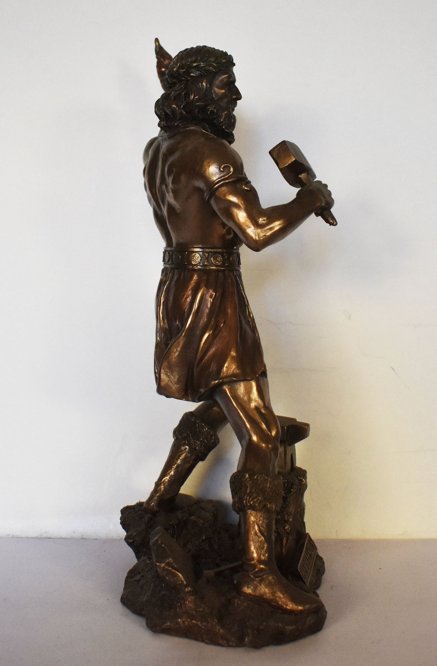 Hephaestus Vulcan - Greek Roman God of Blacksmiths, Metalworking, Craftsmen, forges, Fire and Volcanoes - Cold Cast Bronze Resin