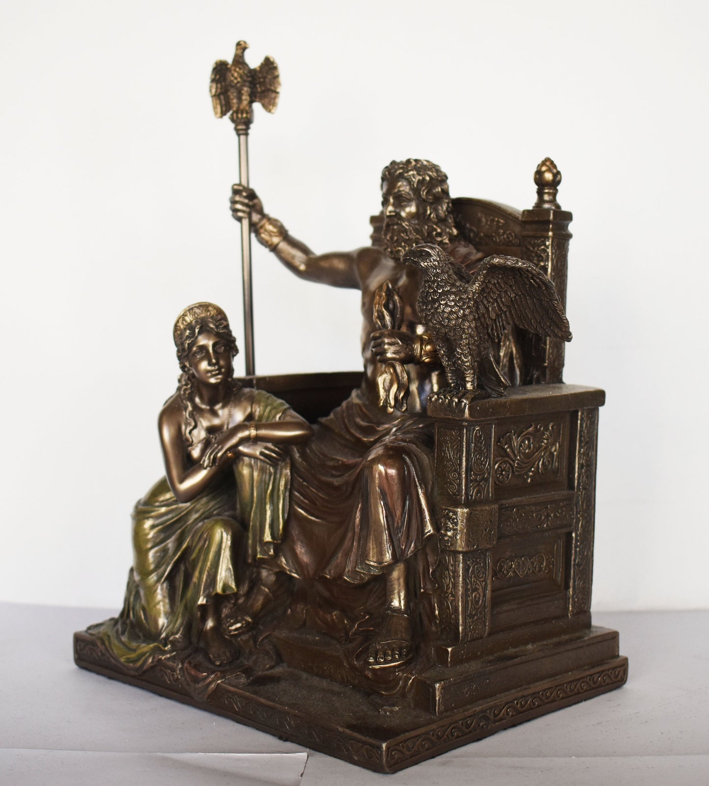 Zeus and Hera - Heavenly Couple - The first Wedding of Olympians - King and Queen of all Gods - Cold Cast Bronze Resin