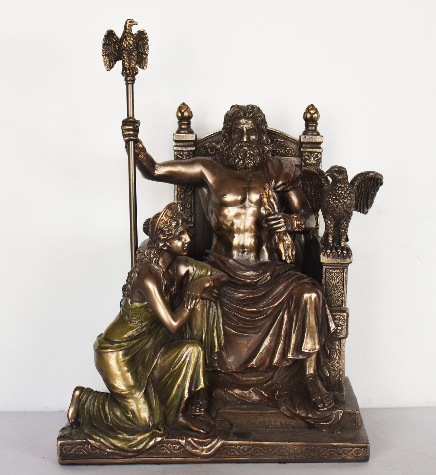 Zeus and Hera - Heavenly Couple - The first Wedding of Olympians - King and Queen of all Gods - Cold Cast Bronze Resin