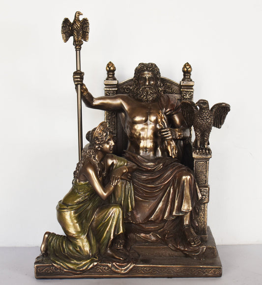 Zeus and Hera -  Heavenly Couple - The first Wedding of Olympians - King and Queen of all Gods - Cold Cast Bronze Resin