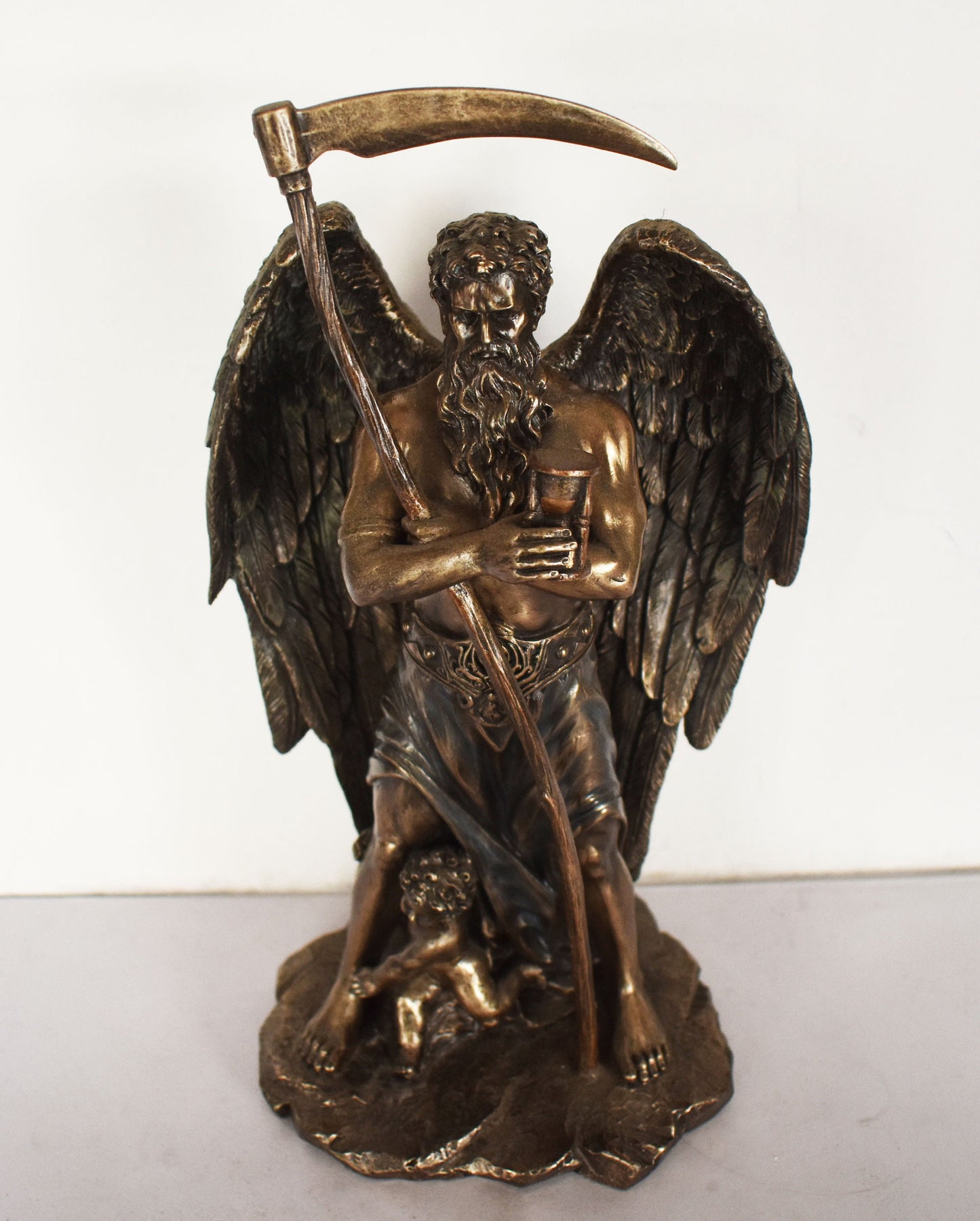 Cronus - Leader and Youngest of the first Generation of Titans - Overthrowned by Zeus and Imprisoned in Tartarus - Cold Cast Bronze Resin