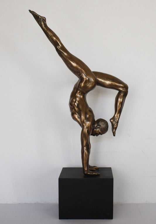 Naked Male Statue on base - Erotic Art - Sexy Pose - Beautiful Man - Hot Body - Desire and Love - Cold Cast Bronze Resin