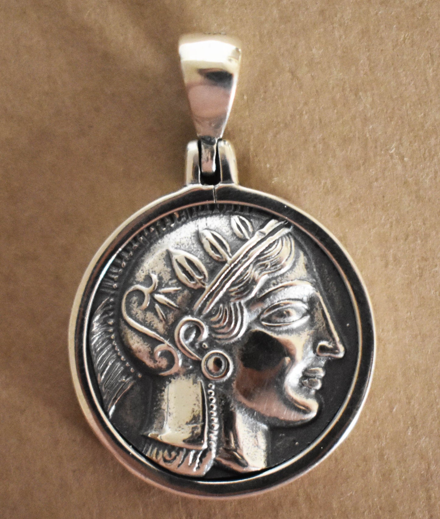 Athena Minerva Greek Roman Goddess of Wisdom - Owl - Tetradrachm 431-413 BC - Coin Pendant - 925 Sterling Silver