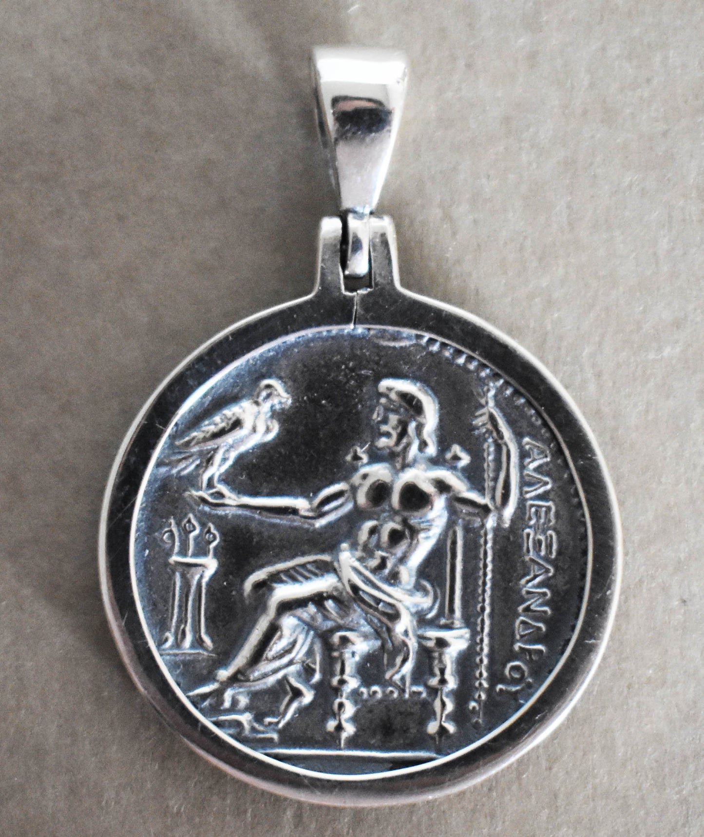 Alexander The Great, Hercules - Macedonian King - Amphipolis tetradrachm - 336-326 BC - Coin Pendant - 925 Sterling Silver