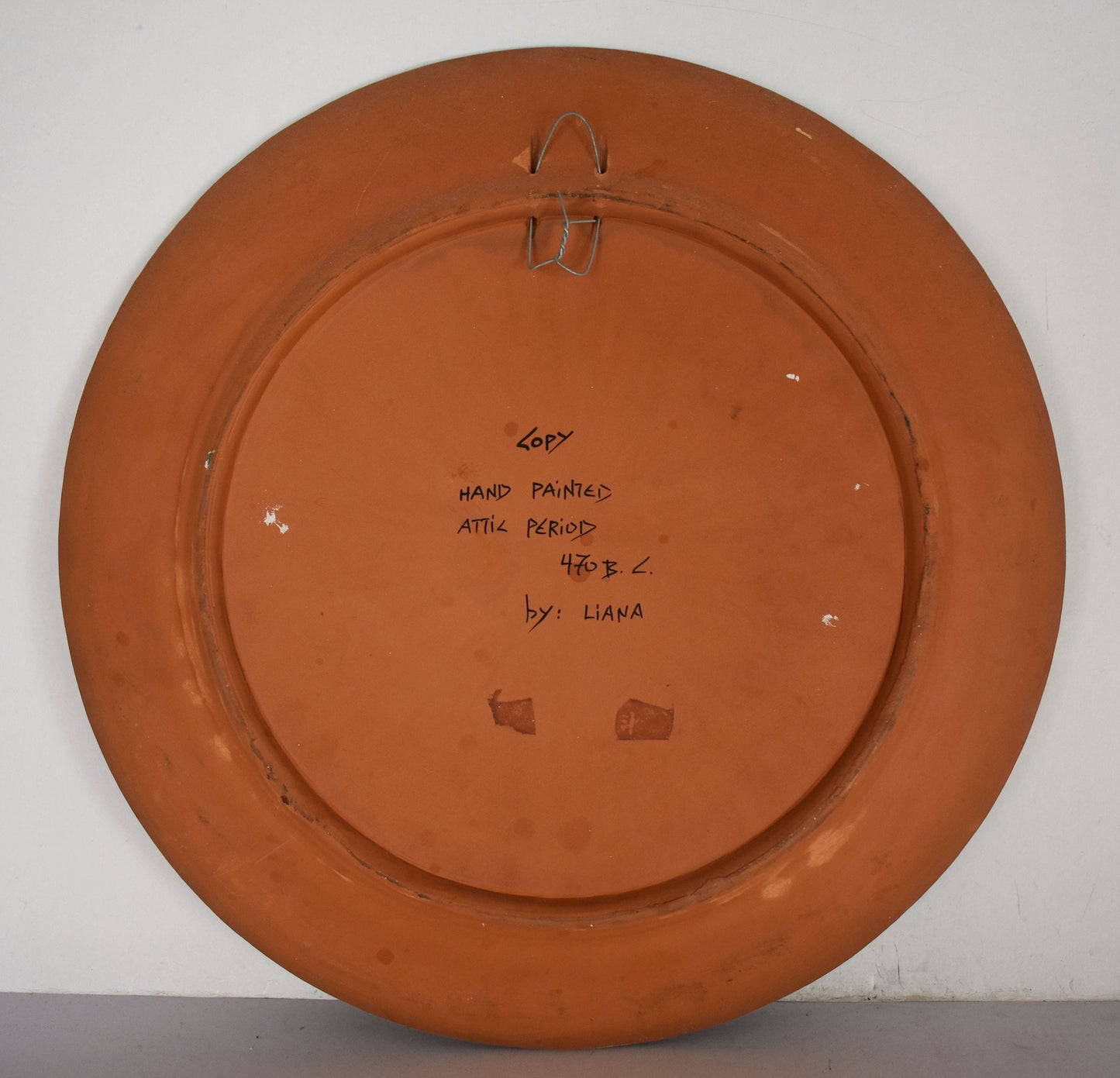 Apollo and Crow - Fragment from Delphi - Libation Offer - Attic Period - 470 BC - Meander Motif - Ceramic plate - Handmade in Greece