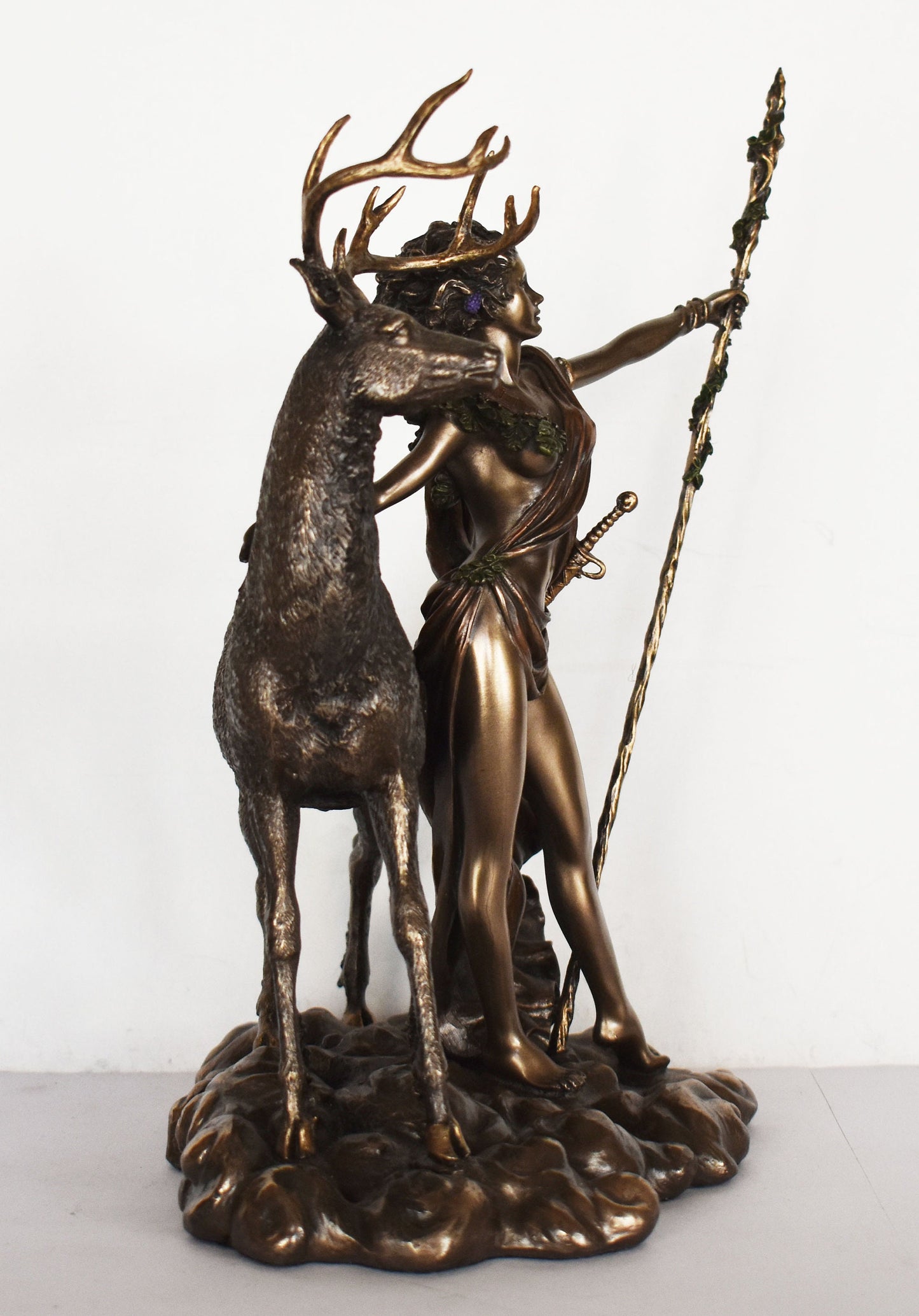 Artemis Diana – Greek Roman Goddess of Hunt, the Wilderness, Wild Animals, the Moon - Daughter of Zeus and Leto- Cold Cast Bronze Resin