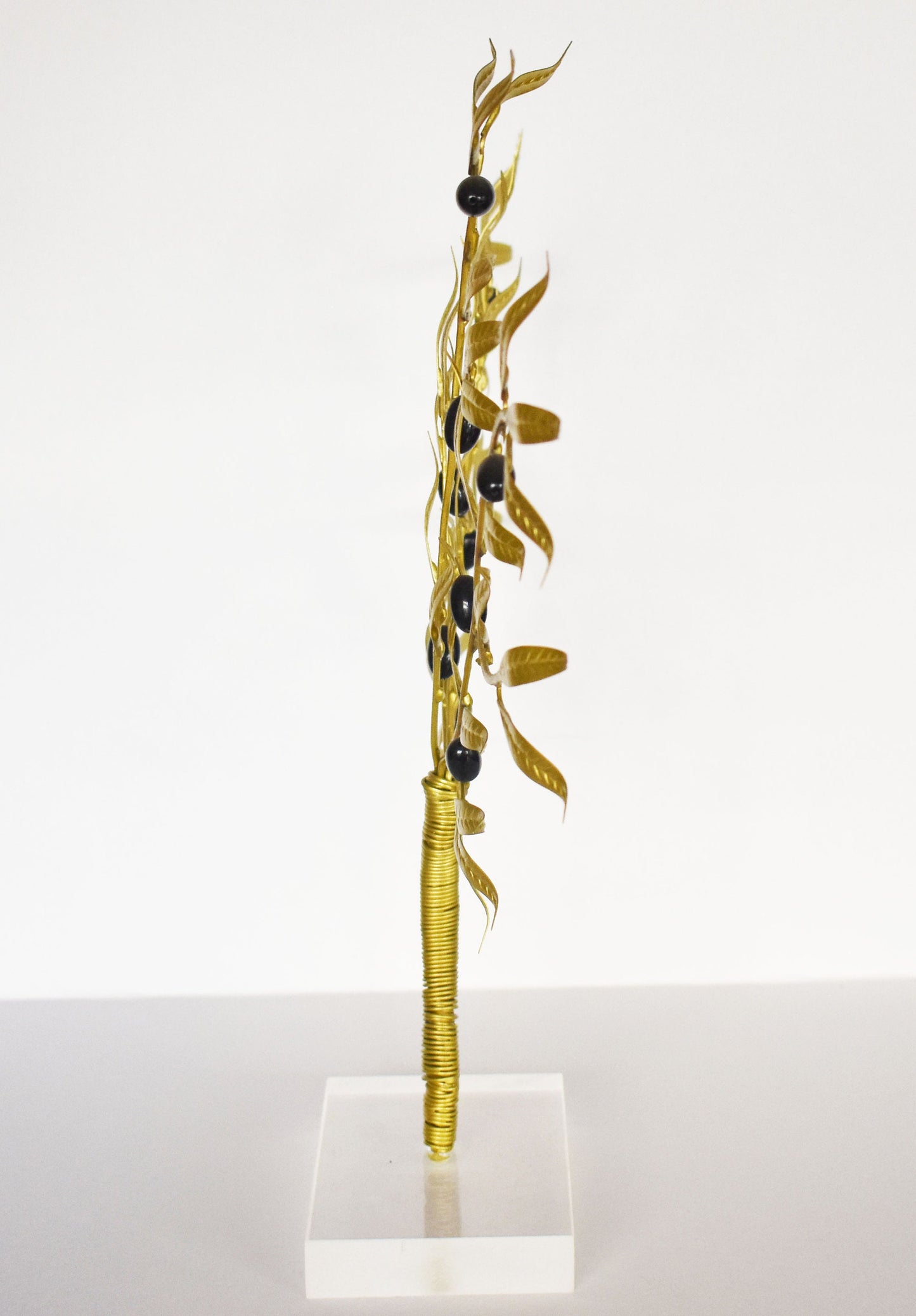 Olive Branch - Ancient Greek Symbol of Peace and Victory - Olympic Games Prize - Plexiglass Base - pure bronze statue