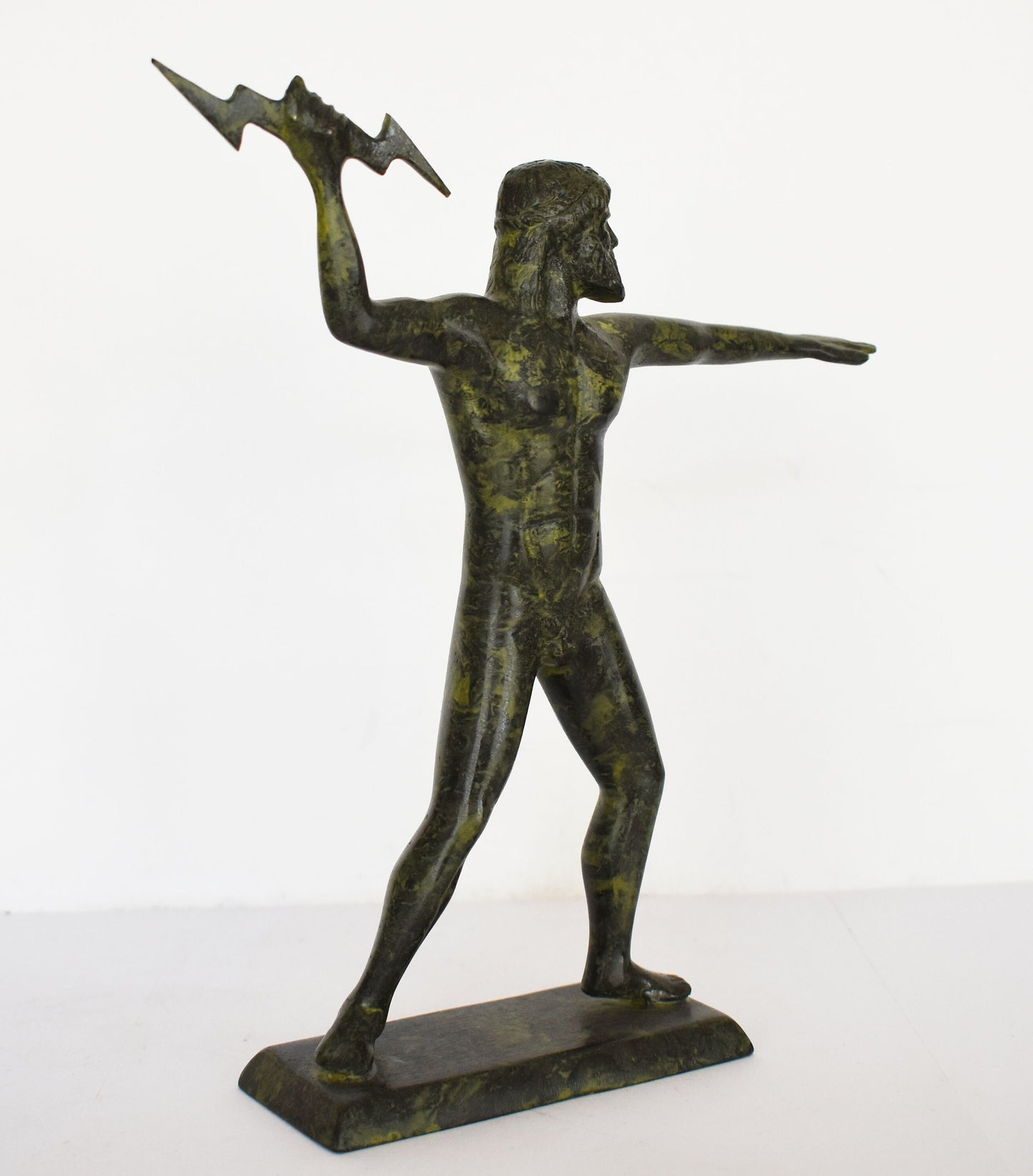 Zeus Jupiter-  Greek Roman King of all Gods of Mount Olympus - Ruler of Sky, Lightning and Thunder - pure bronze statue
