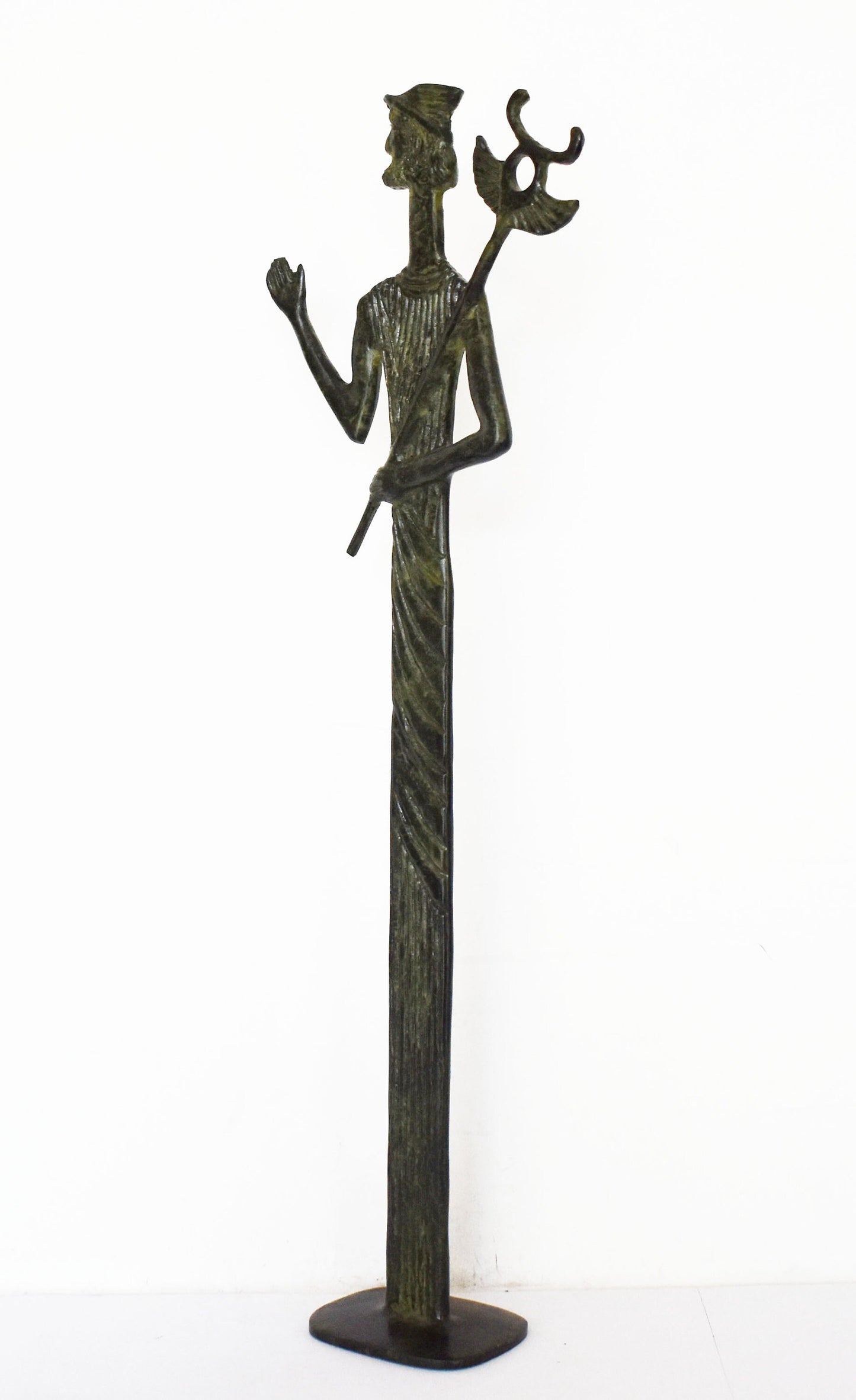 Hermes Mercury - One of the Twelve Olympians and the god who watched over messengers and heralds - pure bronze statue