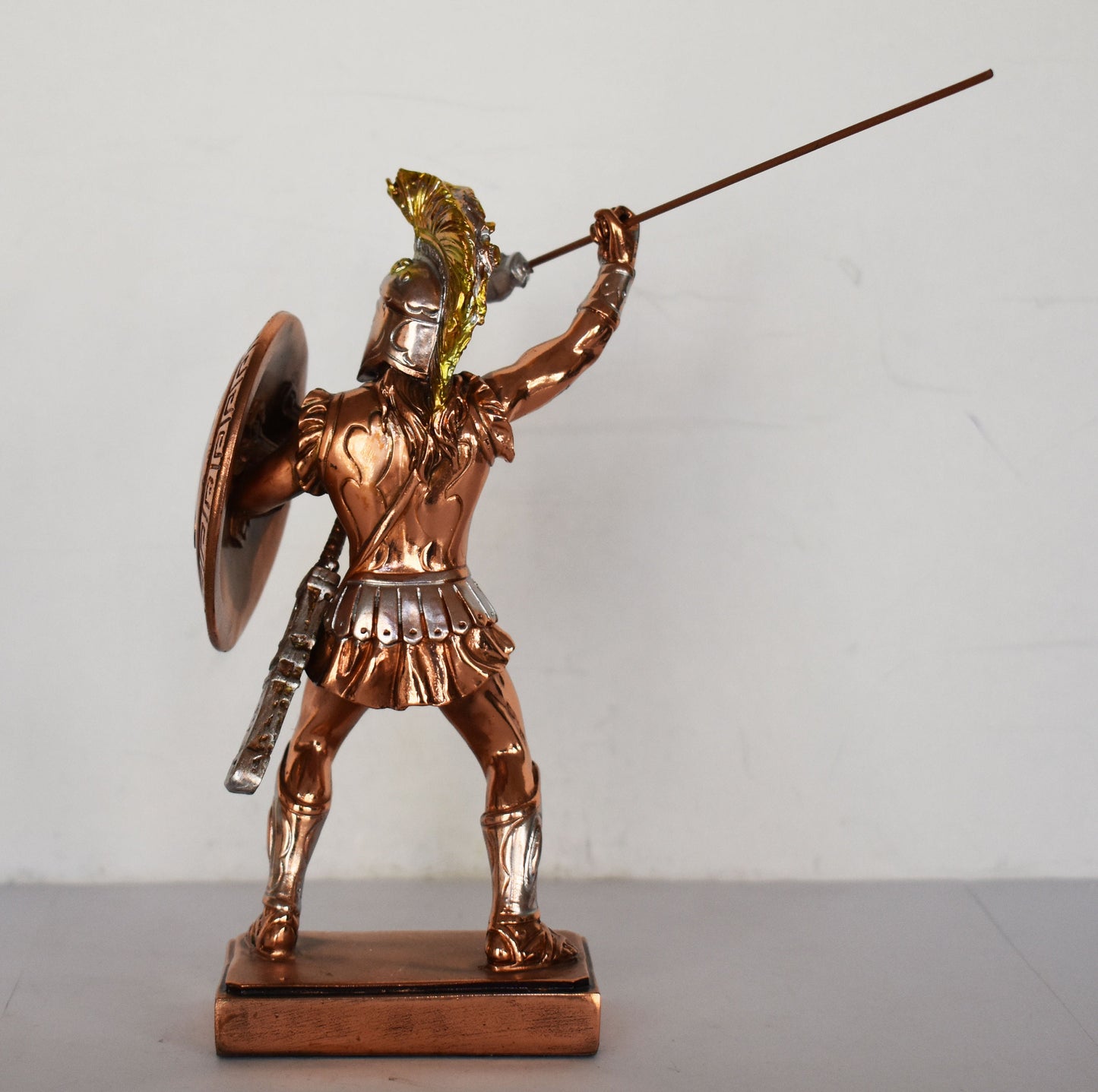 Leonidas - Spartan King - Leader of 300 - Battle of Thermopylae - 480 BC - Molon Labe, Come and Take Them - Copper Plated Alabaster