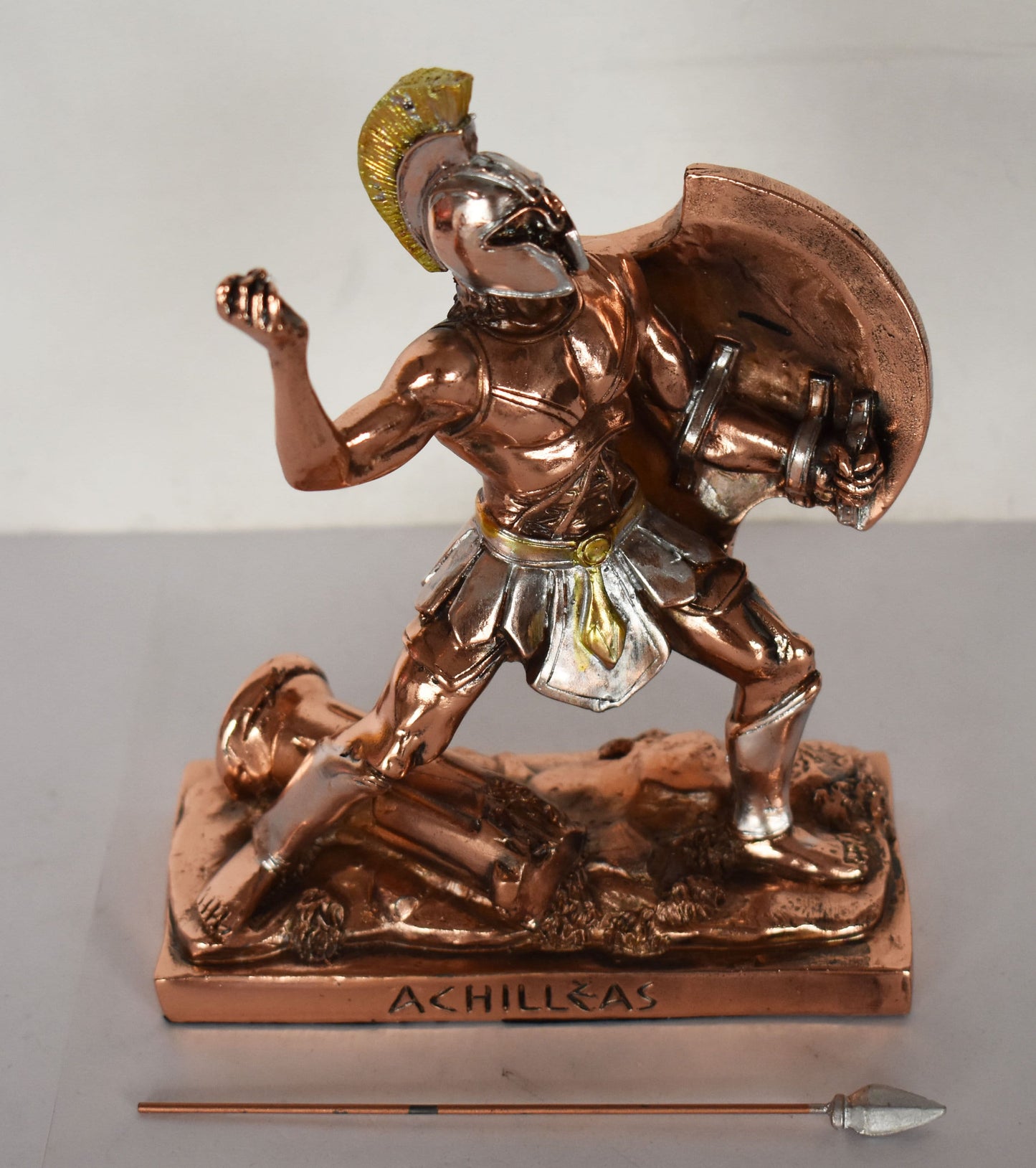Achilles - King of the Myrmidons - Greek Hero of the Trojan War - Son of Thetis and Peleus - Homer's Iliad - Copper Plated Alabaster