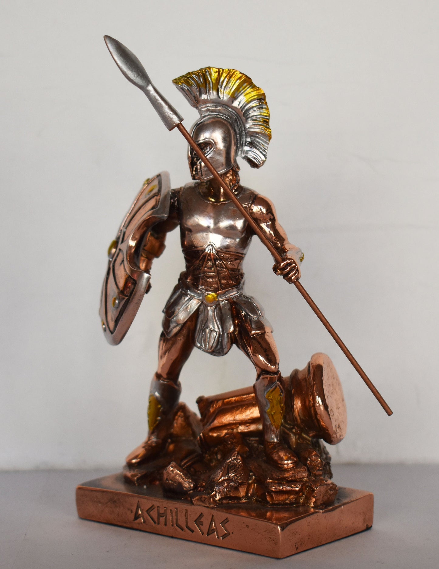 Achilles - King of the Myrmidons - Greek Hero - Son of Thetis and Peleus - Trojan War - Homer's Iliad  - Copper Plated Alabaster