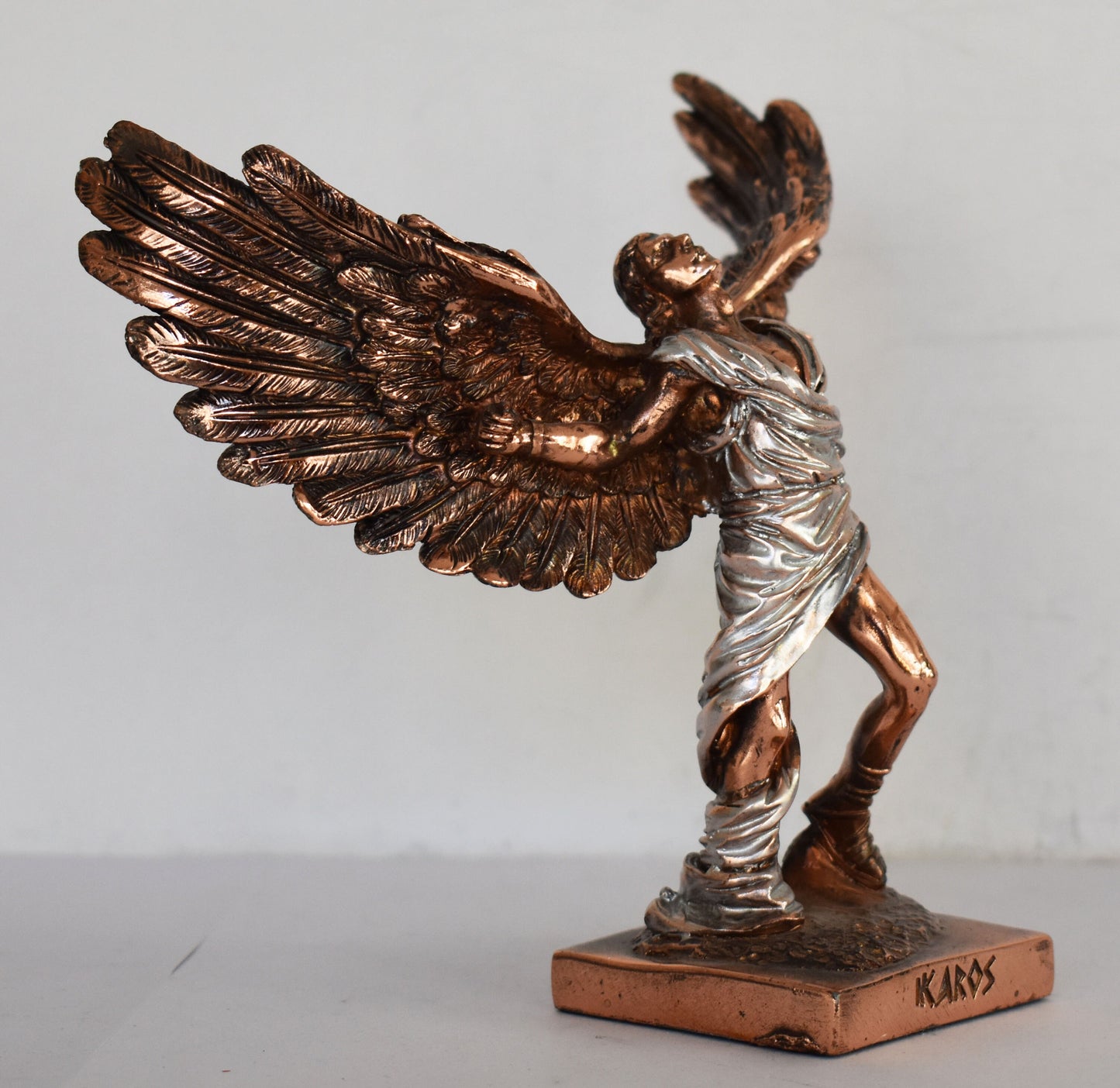Icarus - Son of Daedalus - Escape from Crete with Wings from Wax and Drowned - Don't Fly Too Close to the Sun - Copper Plated Alabaster