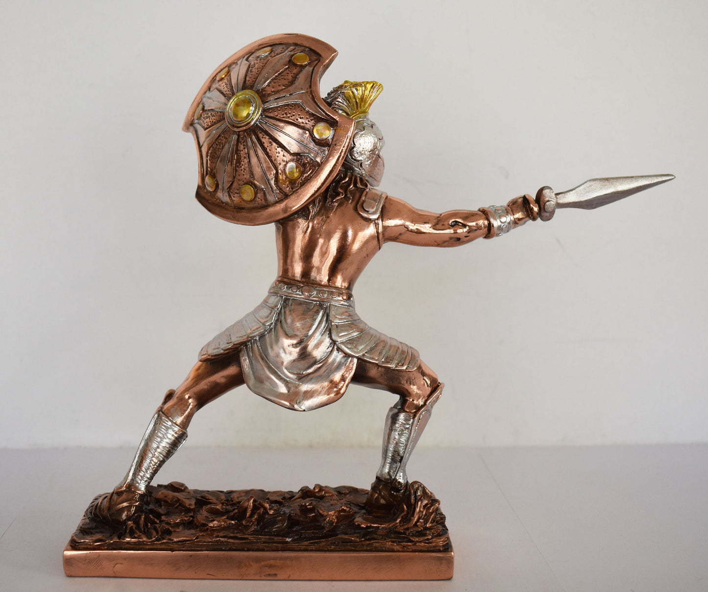 Achilles - King of the Myrmidons - Greatest of all the Greek warriors - Son of Thetis - Trojan War, Homer's Iliad - Copper Plated Alabaster