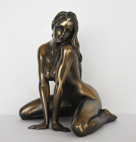 Naked Female Statue - Erotic Art - Sexy Pose - Beautiful Woman - Hot Body - Desire and Love - Cold Cast Bronze Resin
