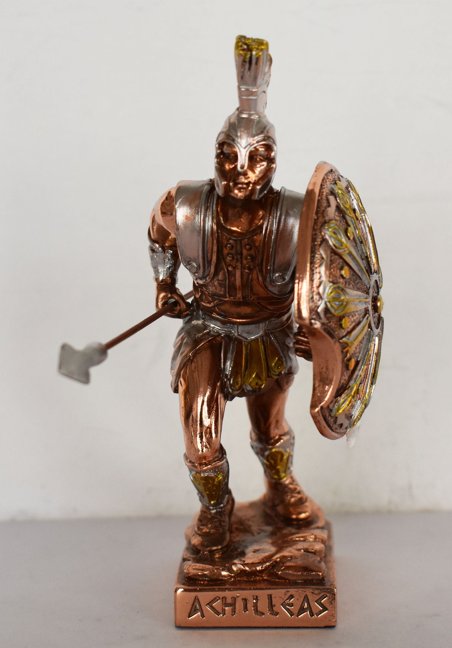 Achilles - Myrmidon's King - Greek Hero - Son of Thetis and Peleus - Trojan War - Homer's Iliad - Copper Plated Alabaster