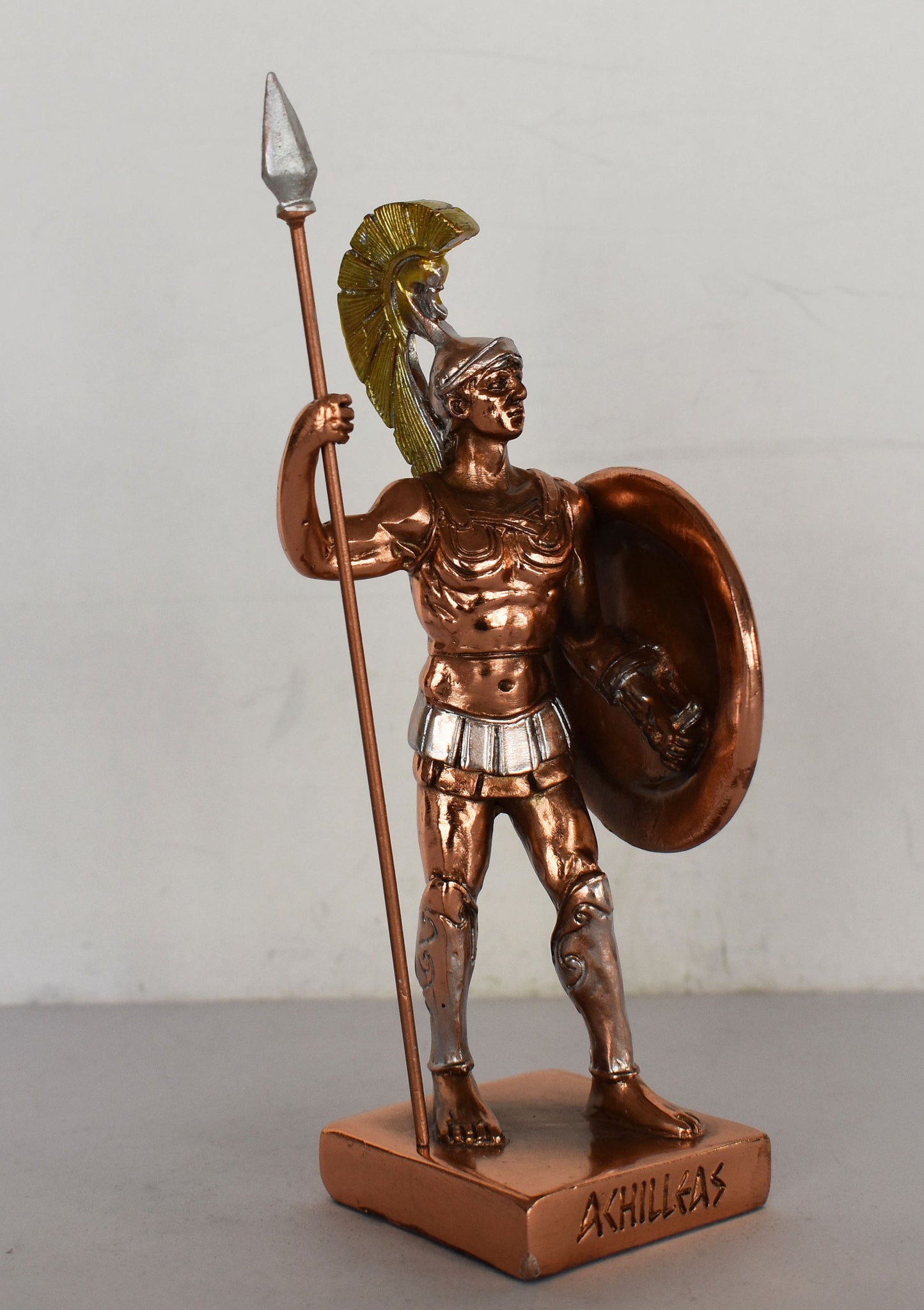 Achilles - King of the Myrmidons - Greek Tragic Hero - Son of Thetis and Peleus - Trojan War - Homer's Iliad  - Copper Plated Alabaster