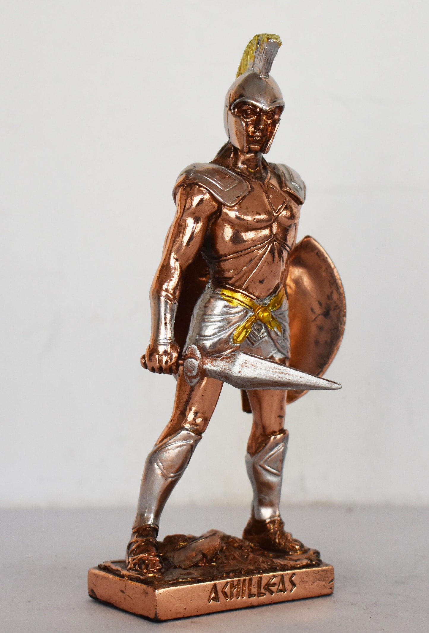 Achilles - King of the Myrmidons - Greek Hero - Son of the Nereid Thetis and Peleus - Trojan War - Homer's Iliad  - Copper Plated Alabaster