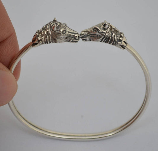Horse Head - Symbol of Wealth, Freedom, Loyalty and Prosperity - Bracelet - 925 Sterling Silver