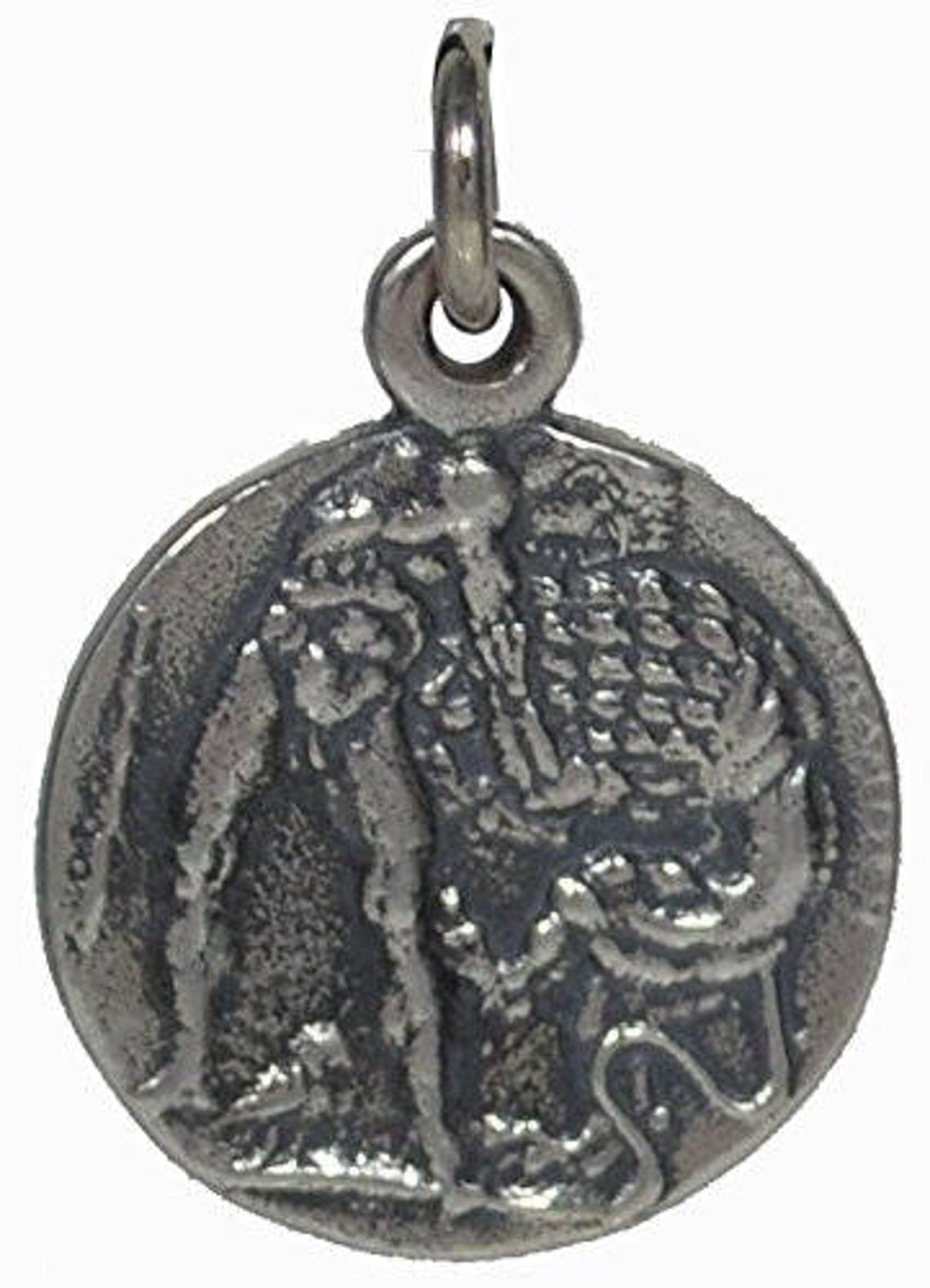 Athena Minerva Greek Roman Goddess of Wisdom - Hercules - Diobol 433-330 BC - Lucania, Herakleia - Coin Pendant - 925 Sterling Silver