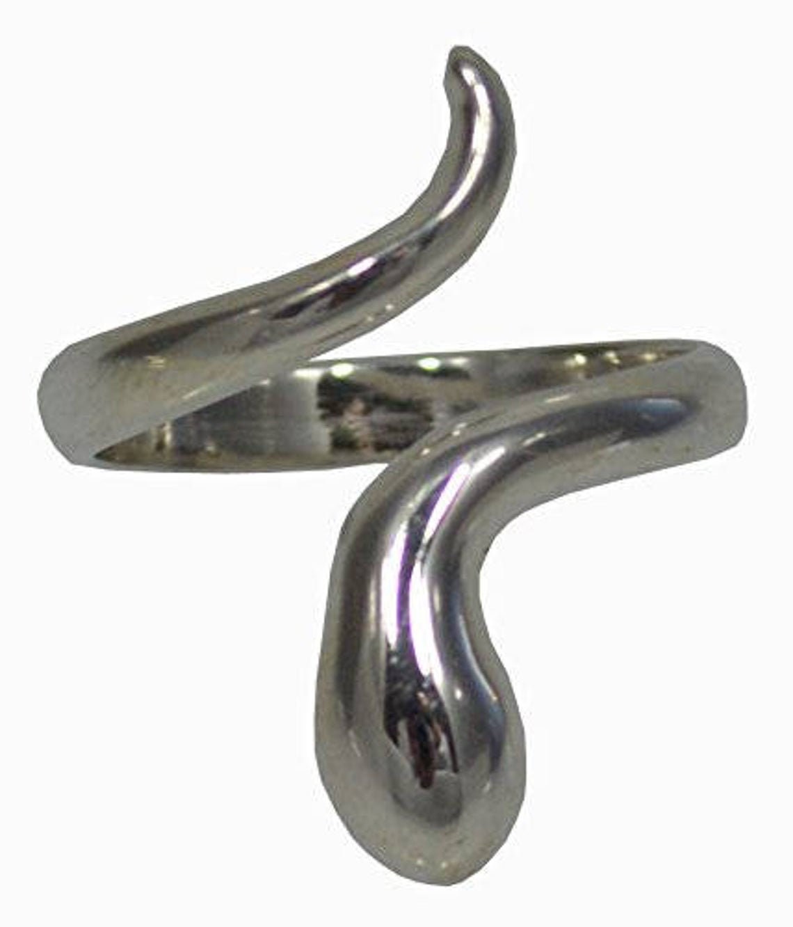 Minoan Snake - Greek Symbol of Rebirth, Transformation, Immortality and Healing - Ring - Size Between Us 6 to 8 1/2 - 925 Sterling Silver