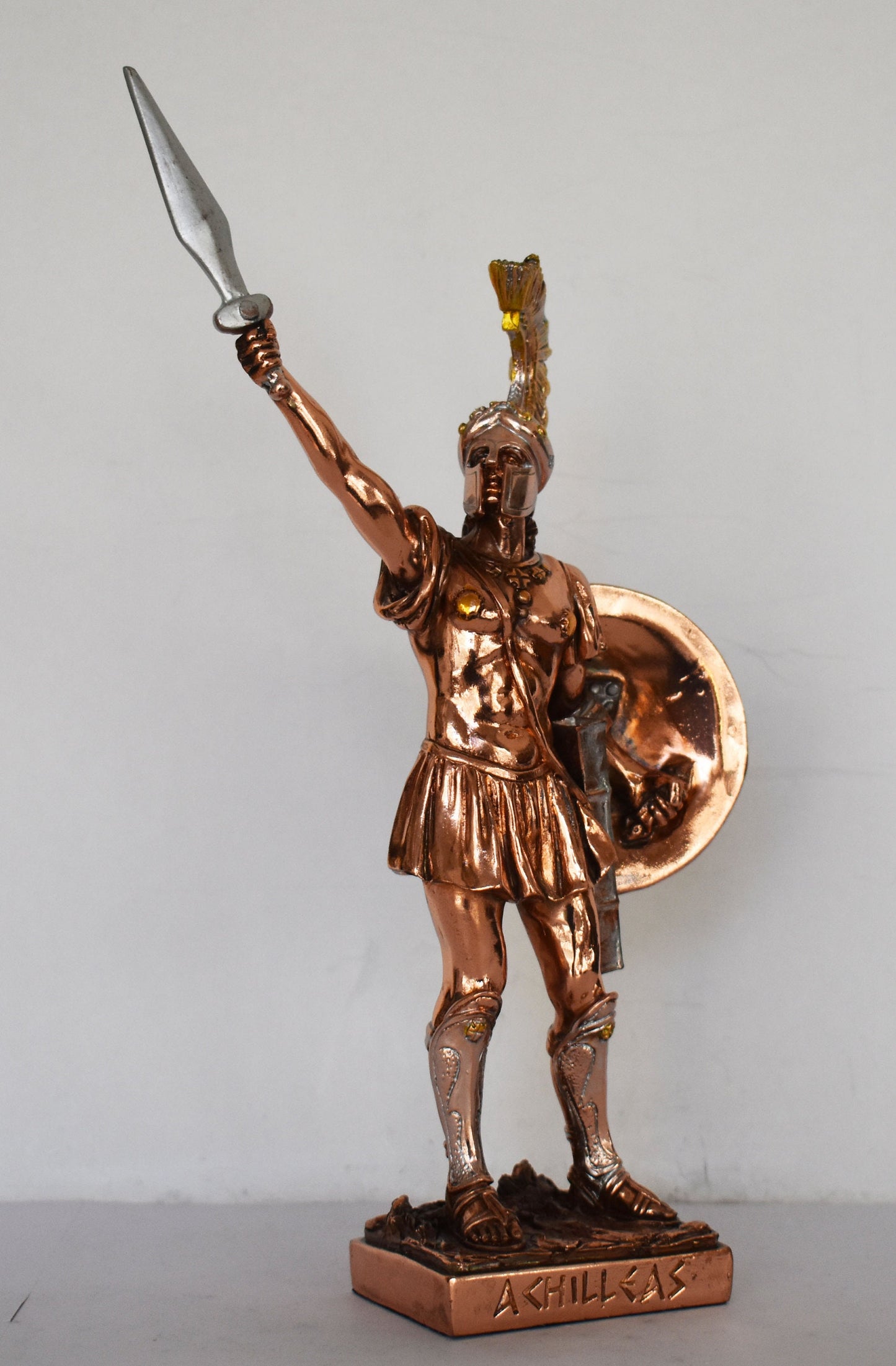 Achilles - One of the most famous figures in Greek myth and a key character in the Trojan War - Copper Plated Alabaster