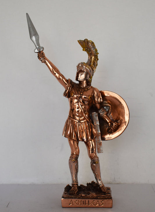 Achilles - One of the most famous figures in Greek myth and a key character in the Trojan War - Copper Plated Alabaster