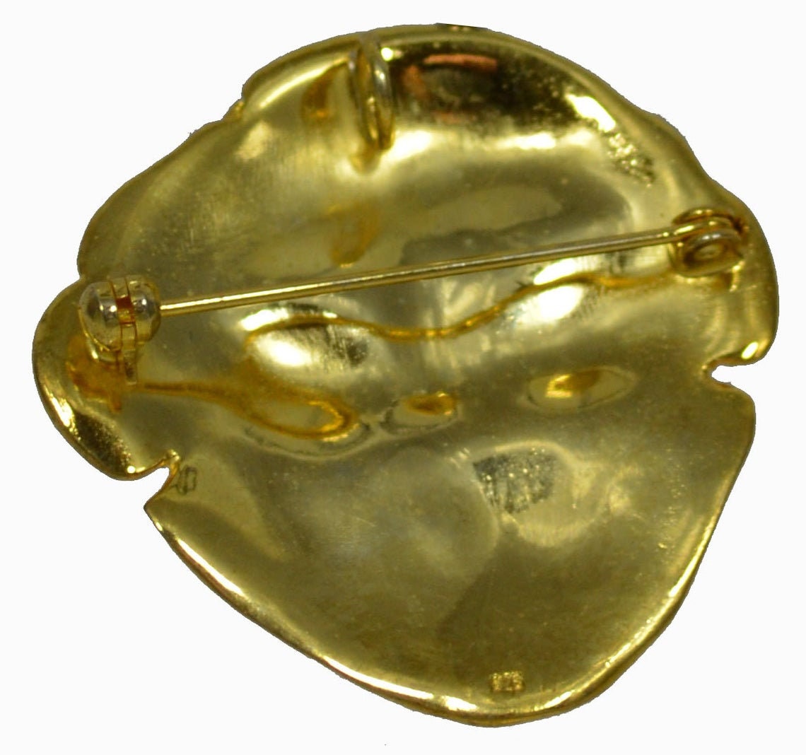 Mask of Agamemnon - King of Mycenae - Commander of Greeks in Trojan War - Gold Plated Pendant - Brooch Pin - 925 Sterling Silver
