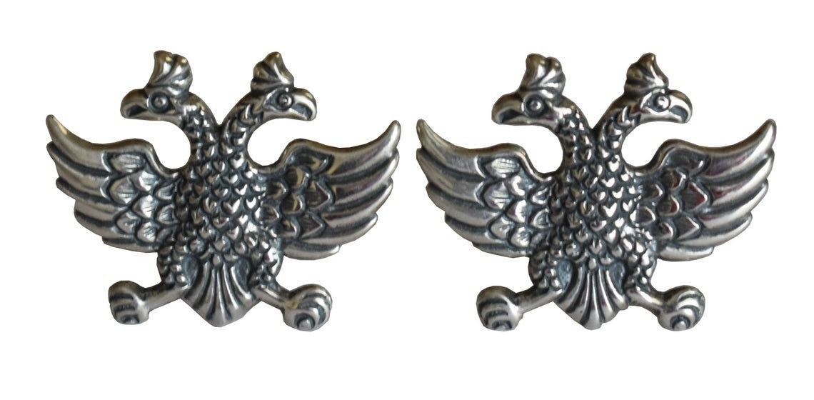 Double Headed Eagle - Symbol of Power and Dominion - Byzantine, Roman, Russian Empire - Cufflinks - 925 Sterling Silver