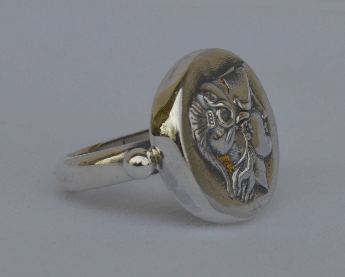 Greek Roman Goddess Athena Minerva - Goddess of Wisdom, Strength and Strategy - Ring - Size Us 7 - 925 Sterling Silver