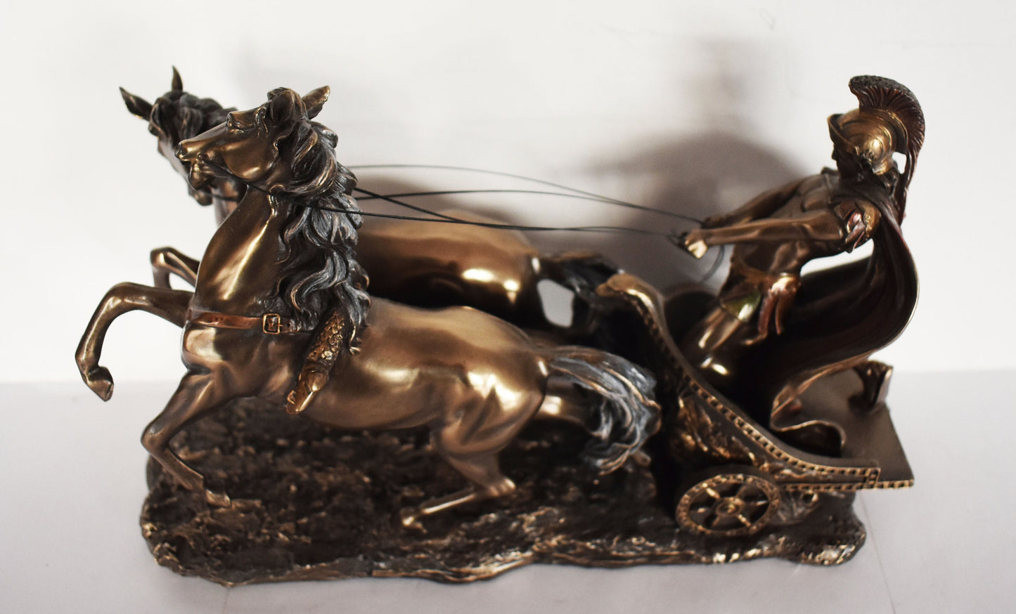 Achilles on Chariot - Greek Legendary Hero - Son of Thetis and Peleus - Trojan War - Homer's Iliad - Cold Cast Bronze Resin