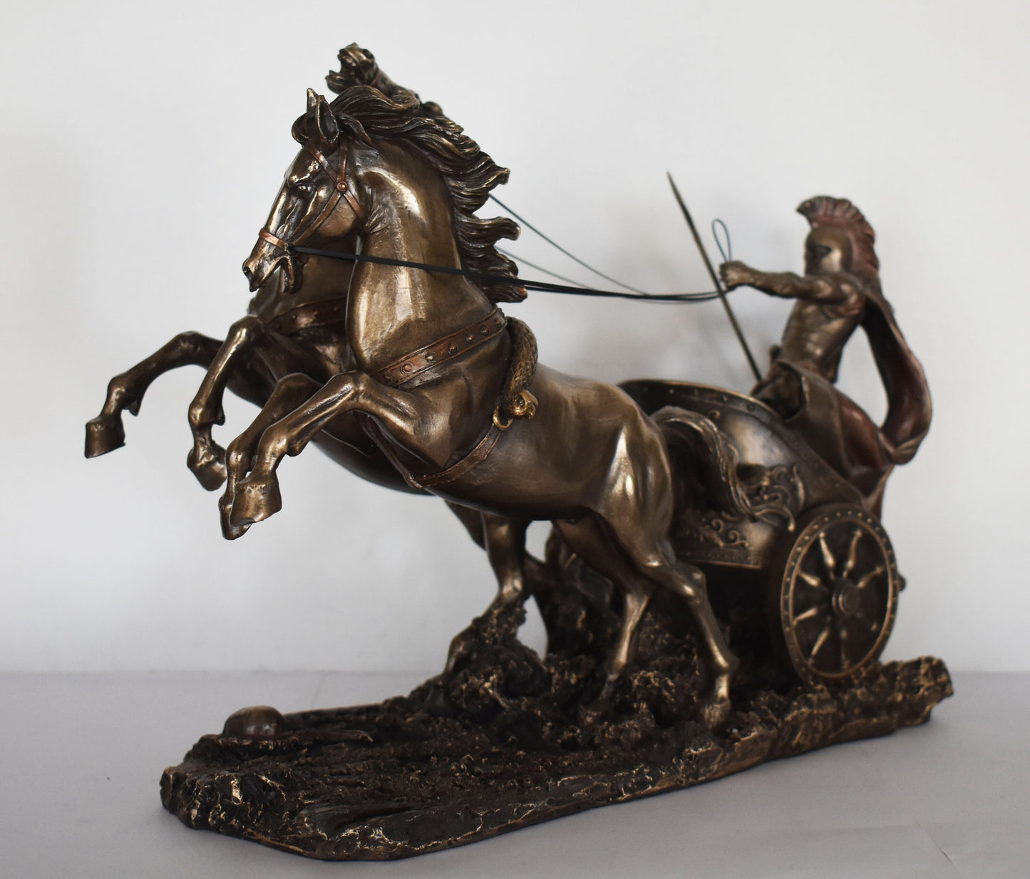 Achilles on Chariot- Greek Hero - Son of Thetis and Peleus - Trojan War - Homer's Iliad - Cold Cast Bronze Resin