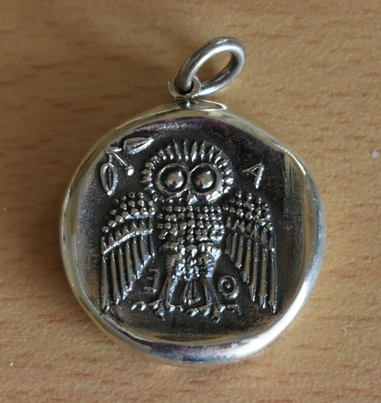 Athena Minerva Greek Roman Goddess of Wisdom - Owl - Dekadrachm - 465 BC - Coin Pendant - 925 Sterling Silver