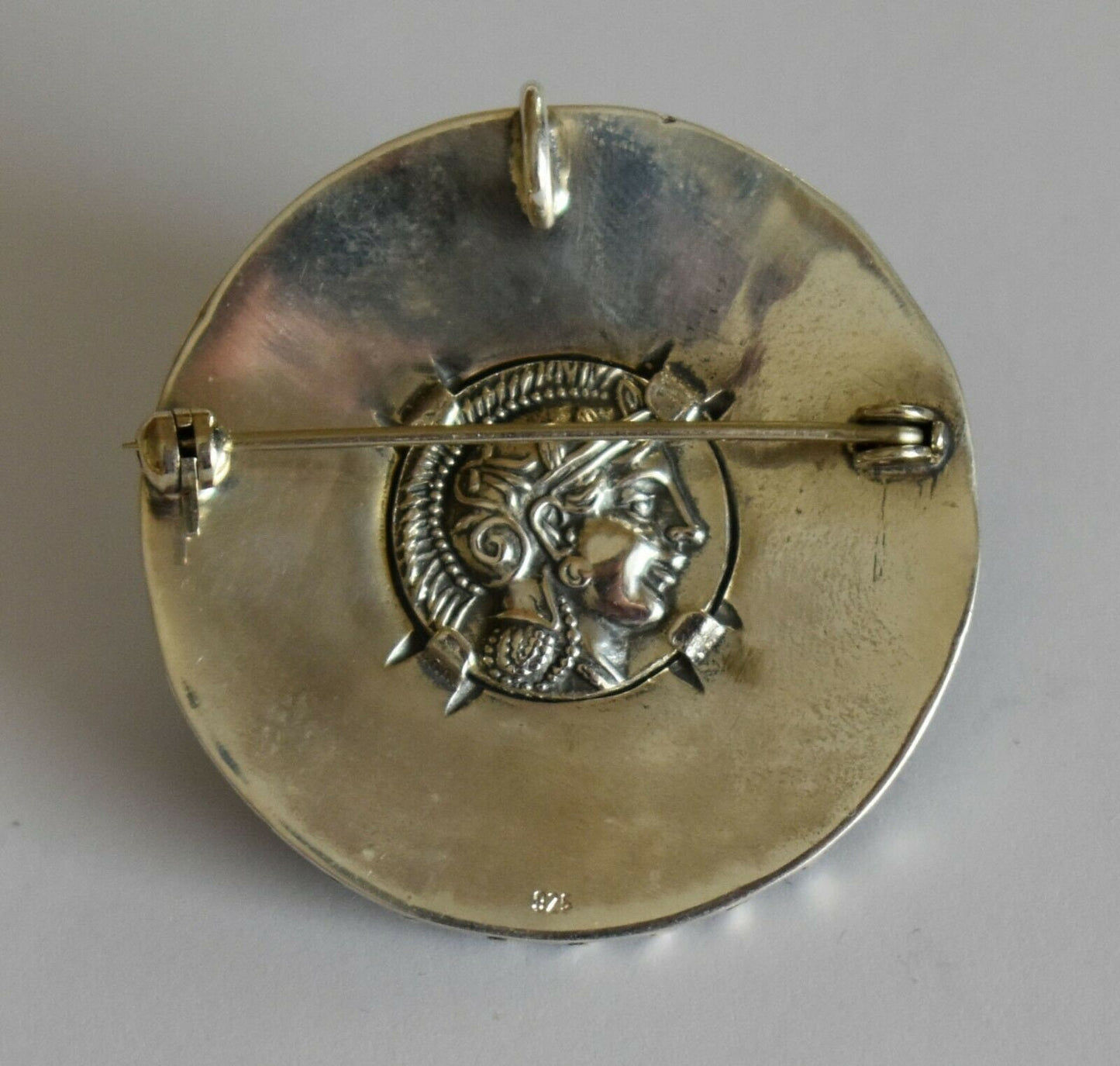 Athenian Owl - Athena Minerva Greek Roman Goddess of Wisdom - Tetradrachm 431-413 BC - Brooch Pin - 925 Sterling Silver
