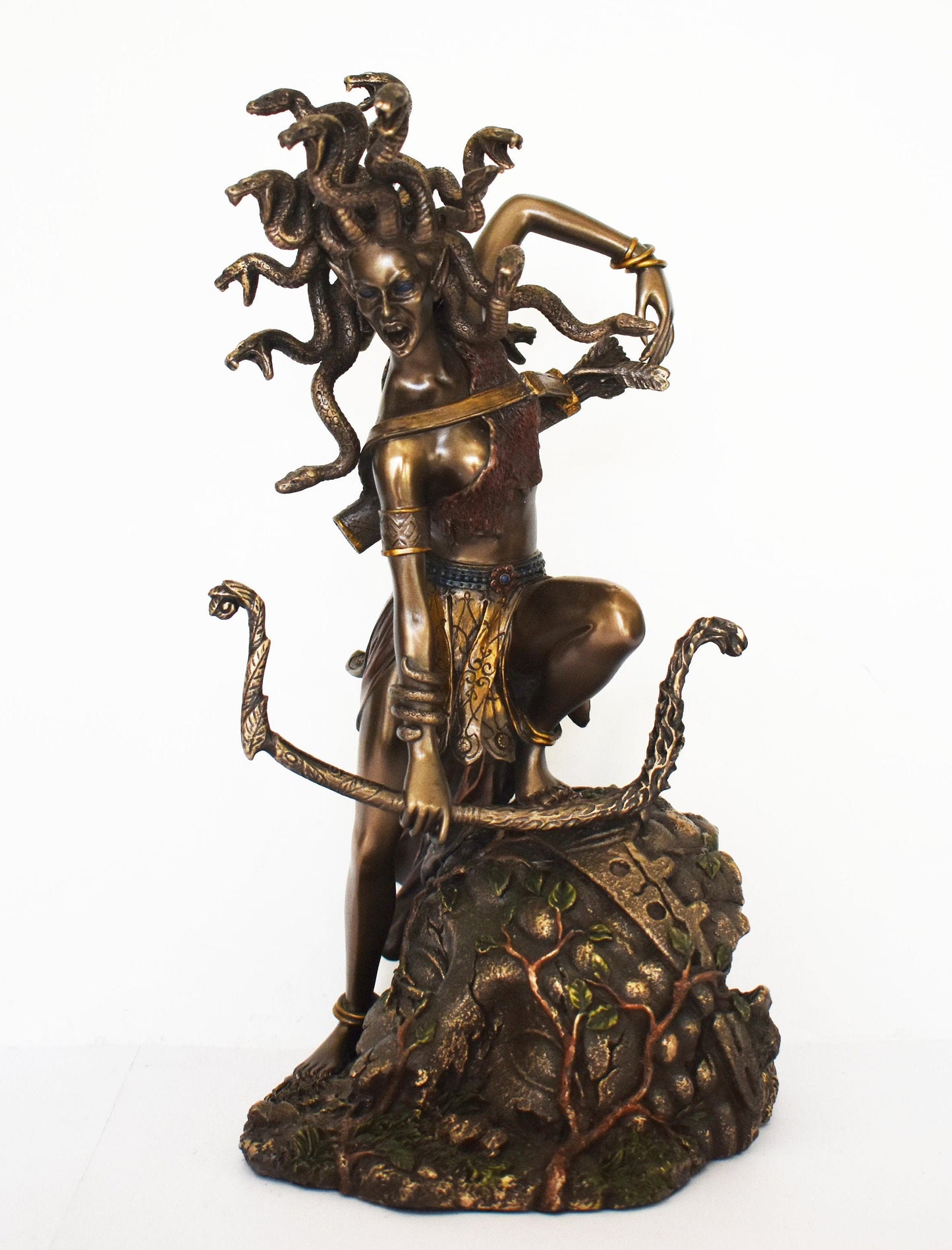 Medusa - Gorgo - The only mortal of the three Gorgons - Snake-Haired Lady - Monster Figure - Perseus Myth - Cold Cast Bronze Resin