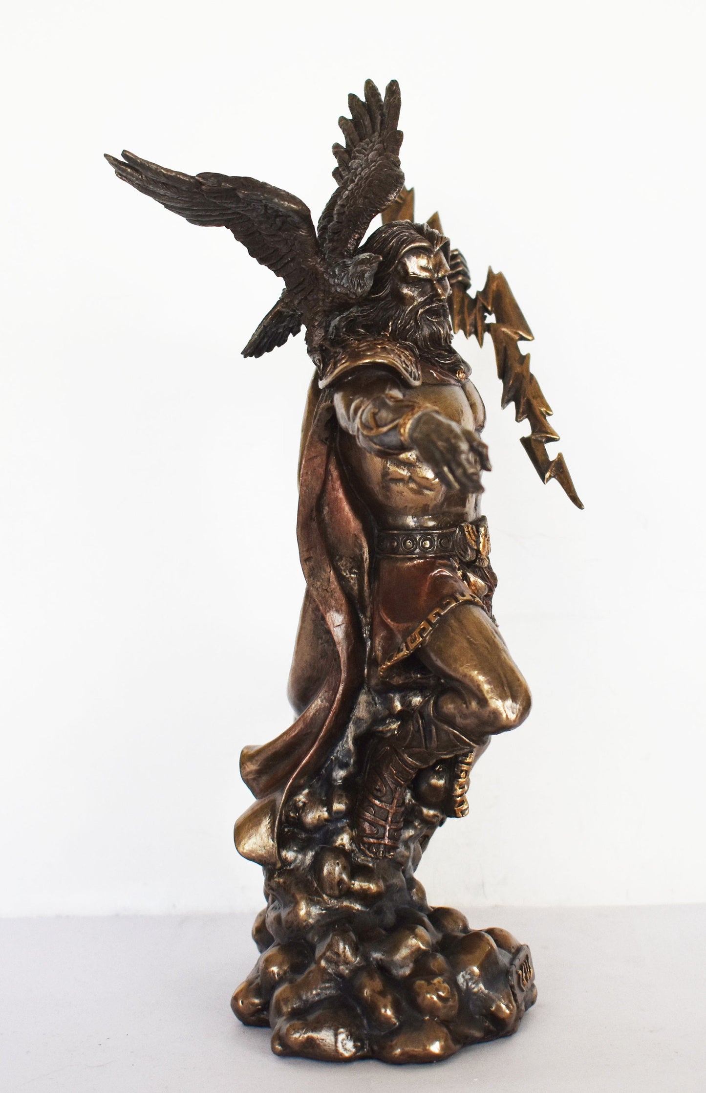 Zeus Jupiter - Greek Roman God of the Sky, Law and Order, Destiny and Fate - King of the Gods of Mount Olympus - Cold Cast Bronze Resin