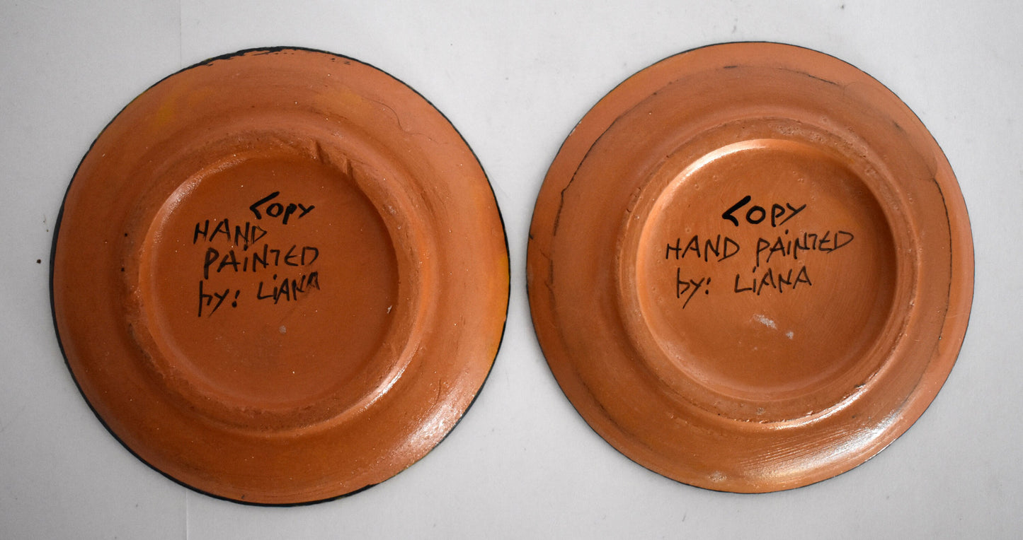 Set of two Plates - Demeter Ceres and Hera Juno - Classic Period - Attica - Athens - 450 BC - Desk Miniatures - Ceramic Items