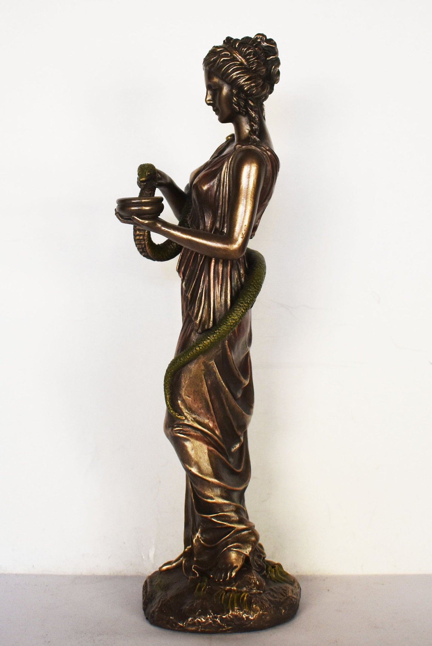 Hygieia - Greek Goddess of Health, Healing, Cleanliness and Hygiene - Daughter of the Medicine-God Asklepios - Cold Cast Bronze Resin