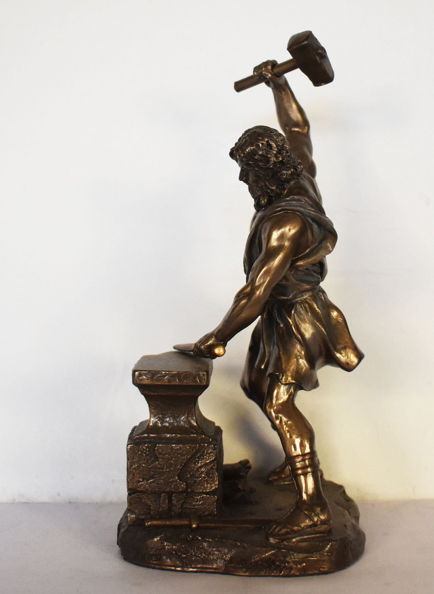Hephaestus Vulcan - Greek Roman God of Blacksmiths, Metalworking, Craftsmen, Artisans, Fire and Volcanoes - Cold Cast Bronze Resin
