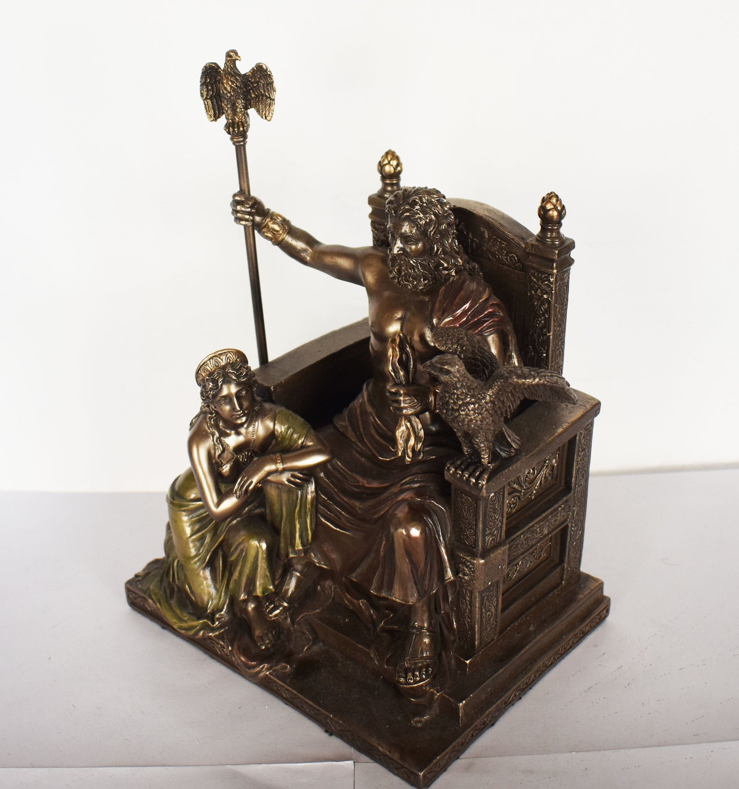 Zeus and Hera - Heavenly Couple - The first Wedding of Olympians - King and Queen of all Gods - Cold Cast Bronze Resin