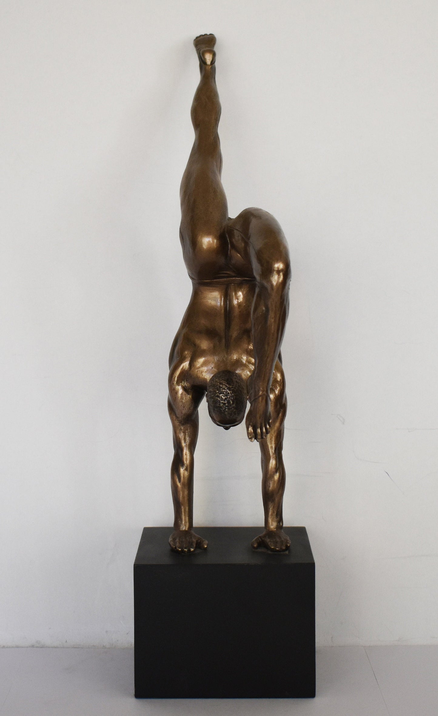 Naked Male Statue on base - Erotic Art - Sexy Pose - Beautiful Man - Hot Body - Desire and Love - Cold Cast Bronze Resin