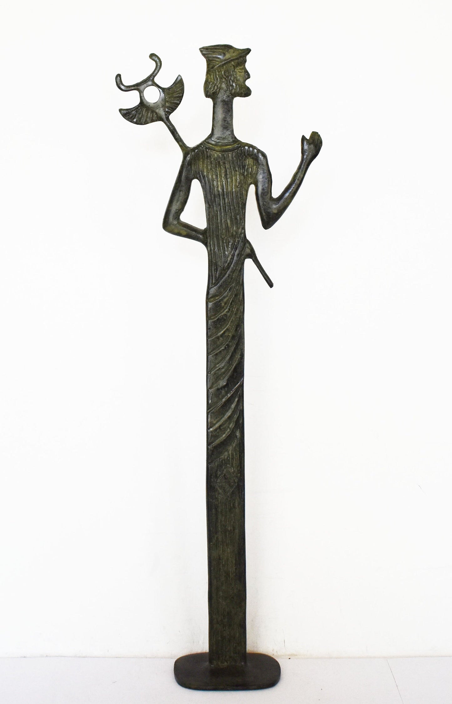 Hermes Mercury - One of the Twelve Olympians and the god who watched over messengers and heralds - pure bronze statue