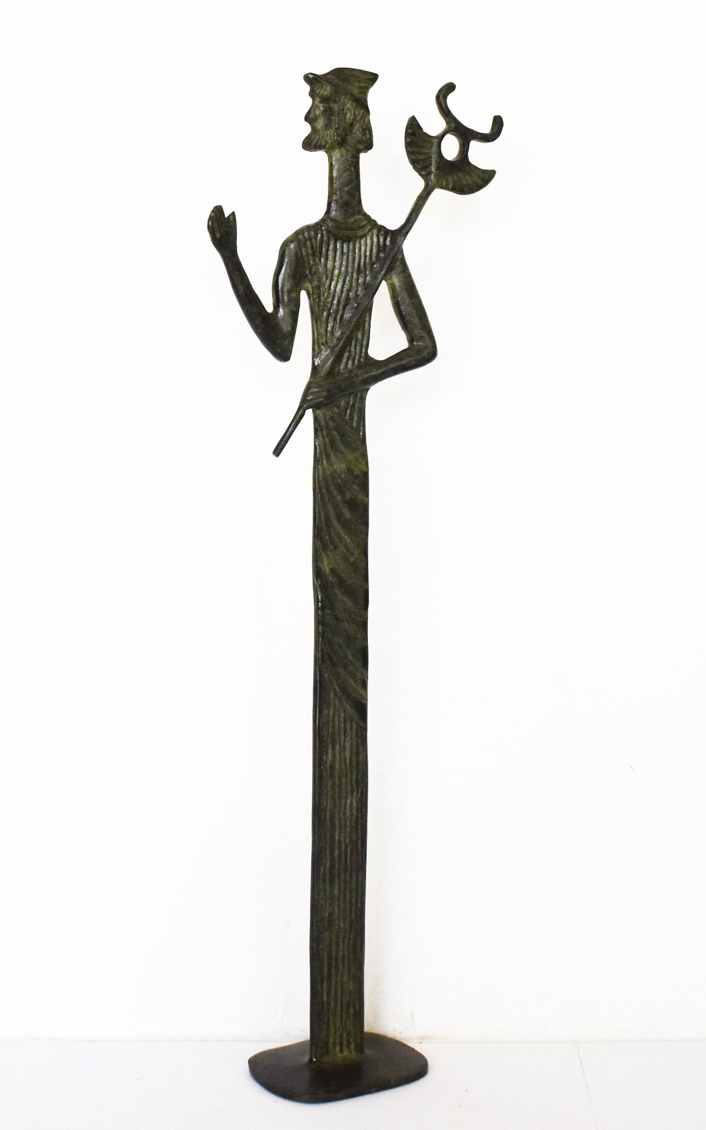 Hermes Mercury - One of the Twelve Olympians and the god who watched over messengers and heralds - pure bronze statue
