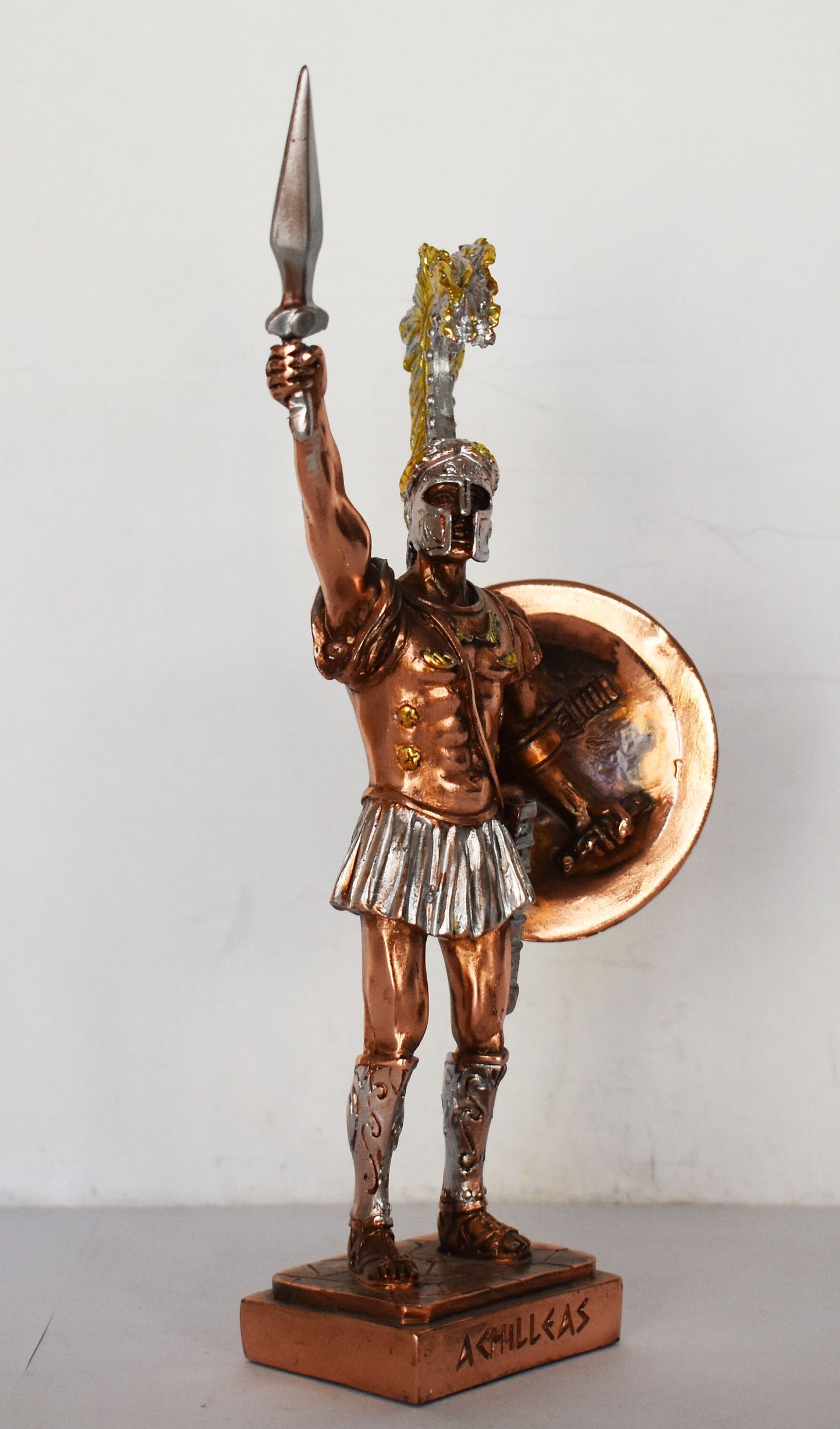 Achilles - King of the Myrmidons - Greek Hero of Trojan War - Son of Thetis and Peleus - Homer's Iliad  - Copper Plated Alabaster