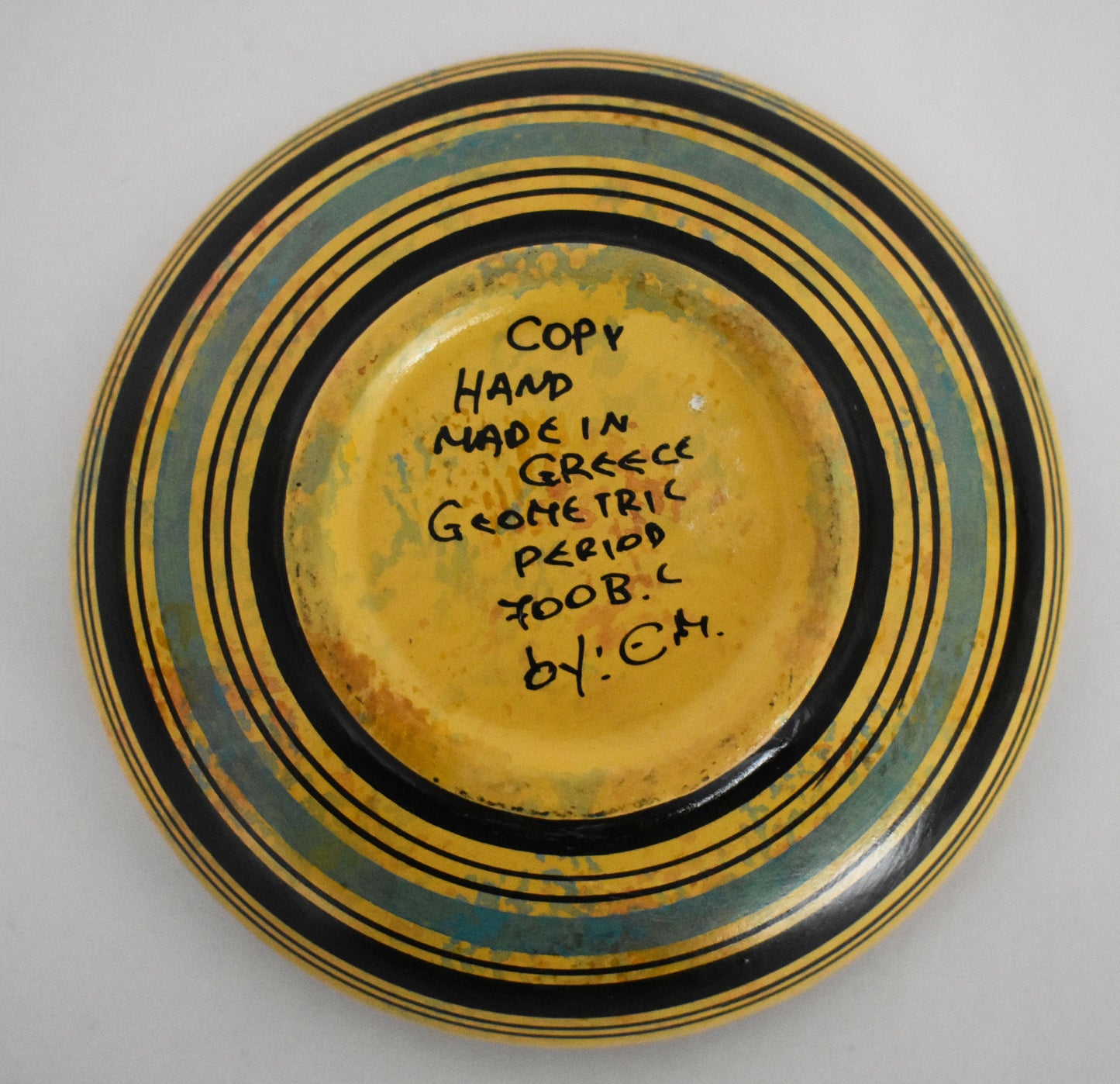 Ancient Greek Warriors - Ceramic Pyxis - Geometric Period, 700 BC - Small - Handmade in Greece