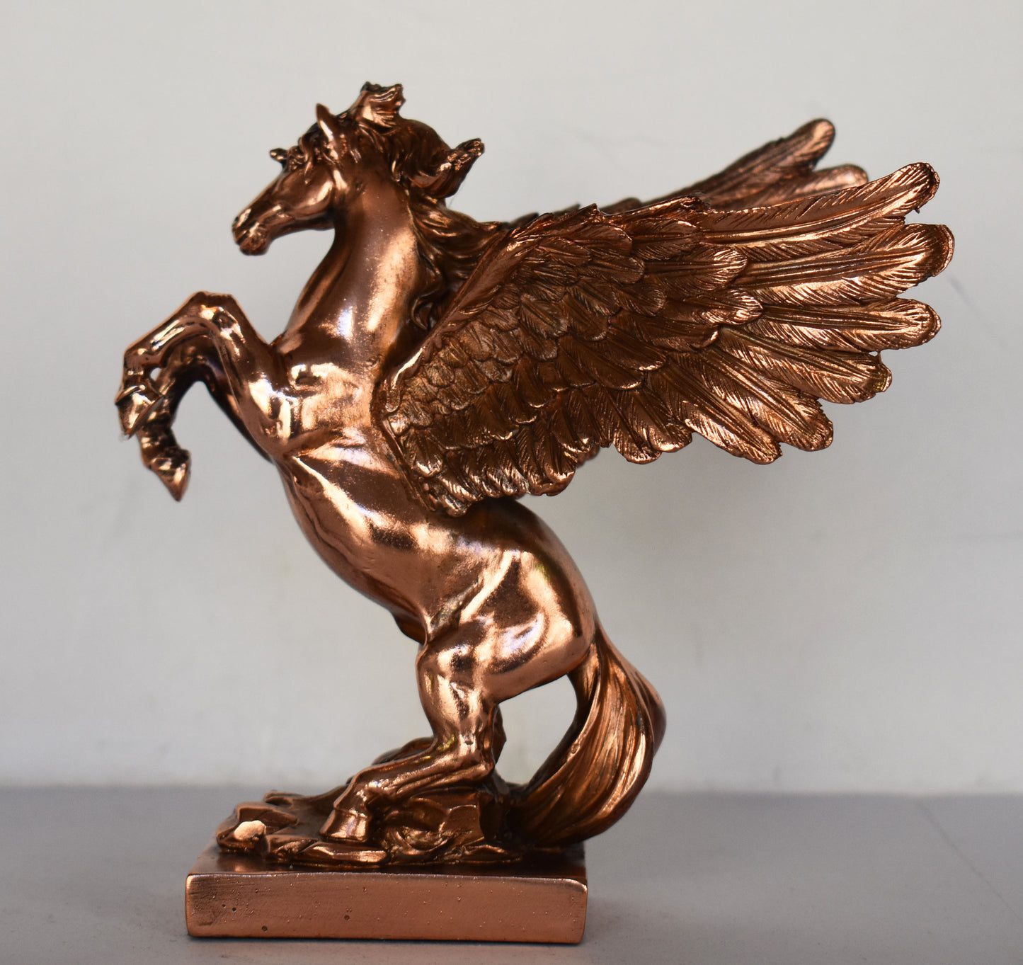 Pegasus - Mythical Immortal Winged Divine Horse - Bellerophon defeats Chimera - Constellation - Copper Plated Alabaster